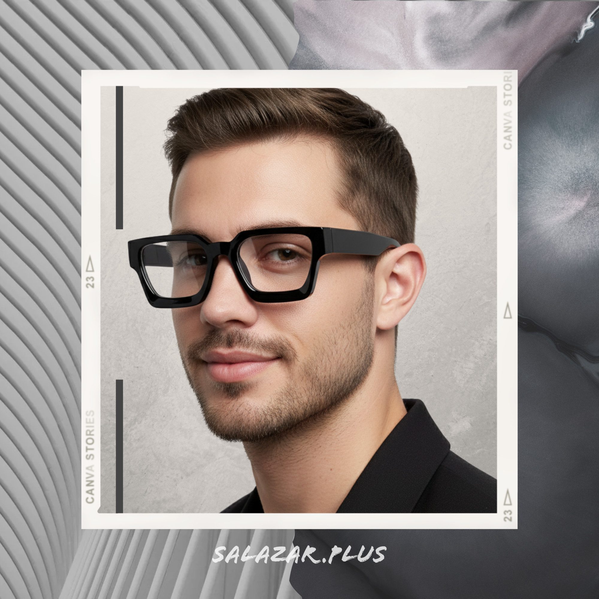 salazar.plus Brillengestell Brille ohne Stärke Dick Rechteckig Unisex Klotzig Damen Herren