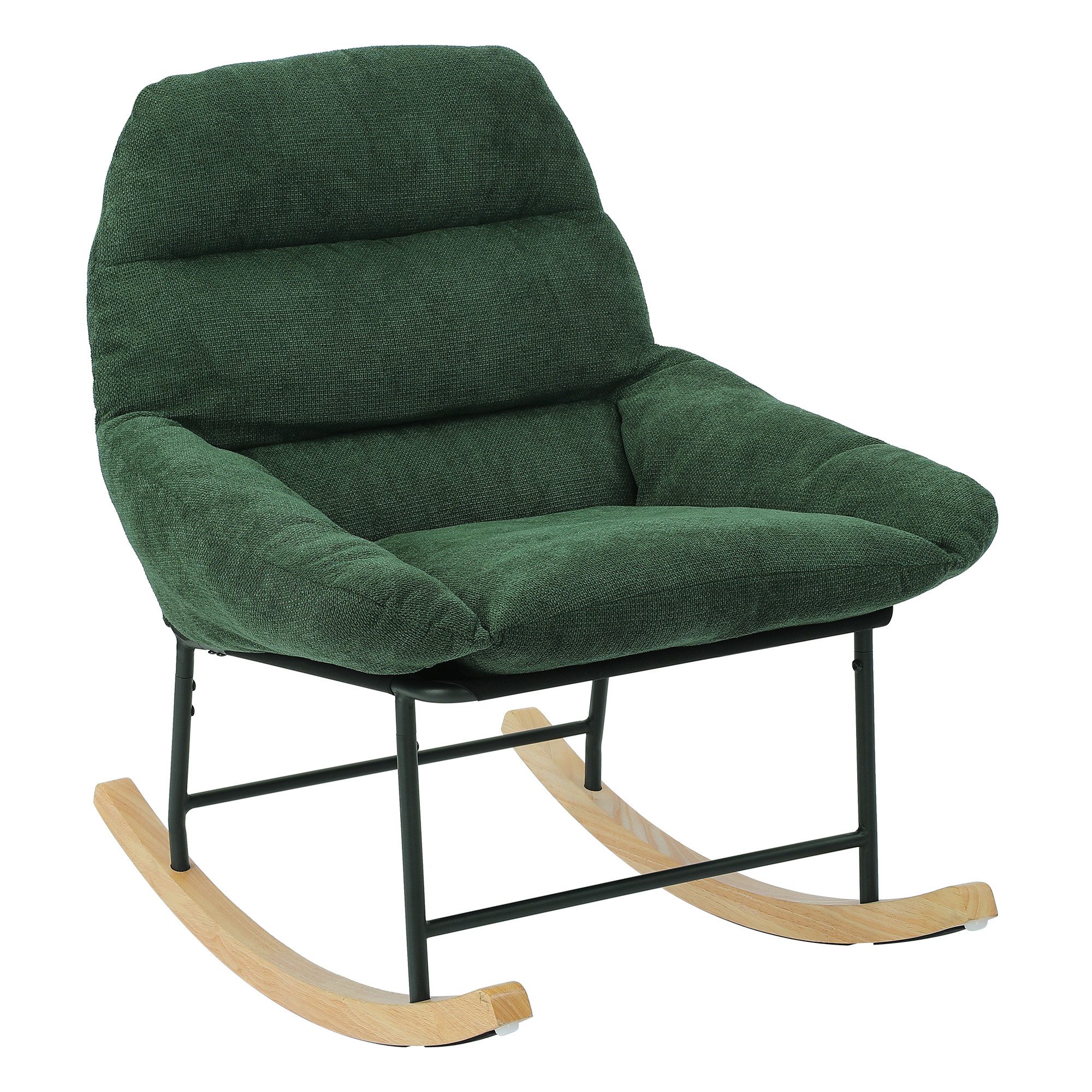 ToteBox Schaukelstuhl Chenille Sessel mit Holzkufen,Relaxsessel günstig online kaufen