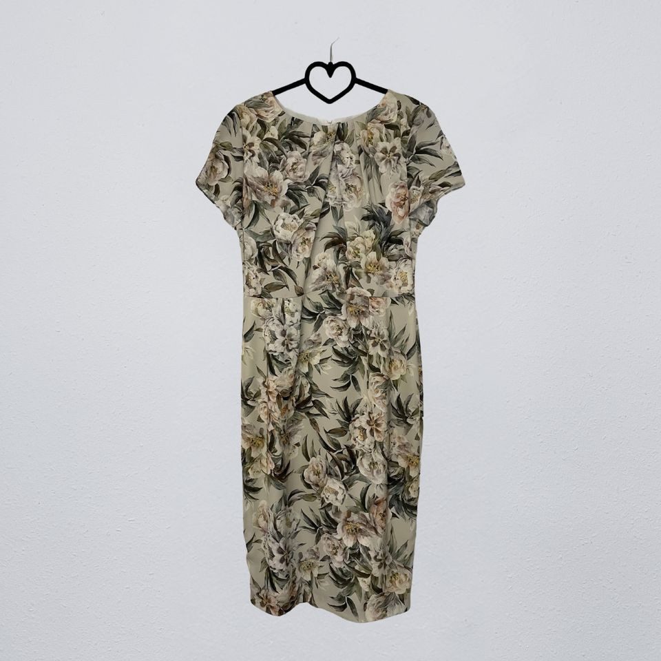 SWING Midikleid - Satinkleid - Blumenkleid - Kleid mit Blumenoptik
