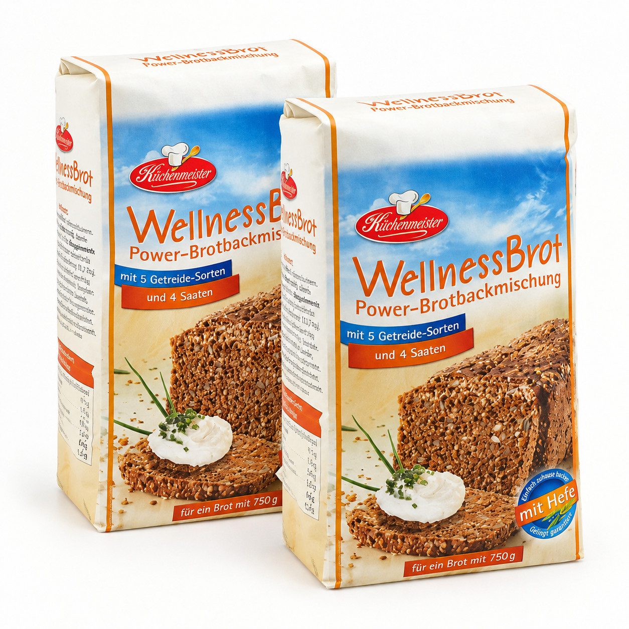 Bielmeier Backmischung Wellnessbrot Power 2 Stück á 500 g 1 KG, 2 x 500 g, 2 St., SET314026-2