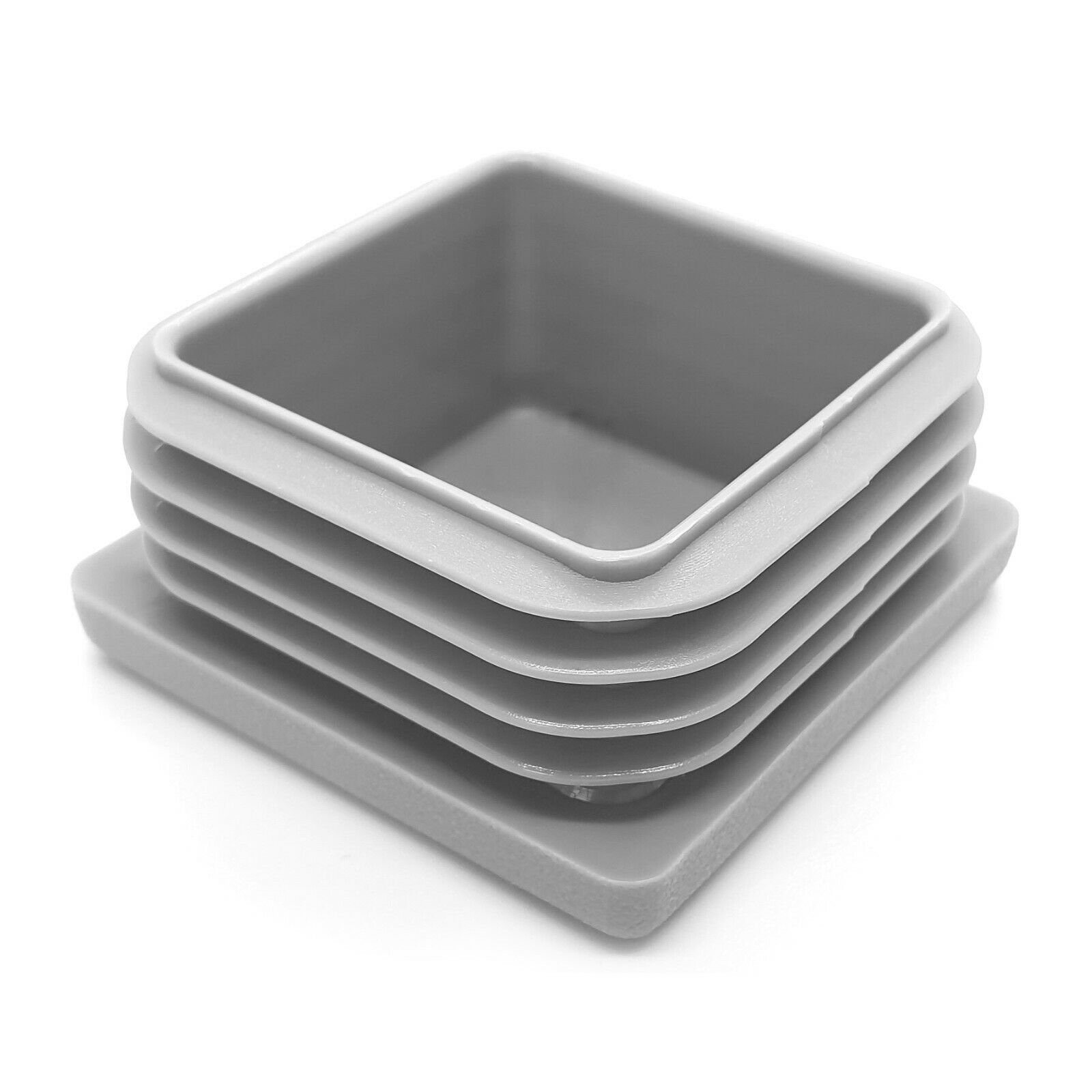 Enkotrade Endkappe Lamellenstopfen, (4-St), Grau, quadratisch, 22 x 22 mm, UV-beständig. Made in Germany