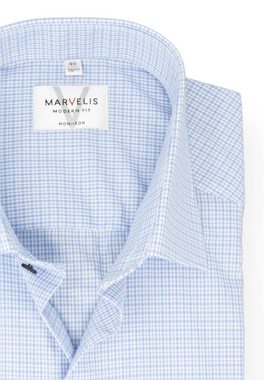 MARVELIS Kurzarmhemd Kurzarmhemd - Modern Fit - Kariert - Bleu