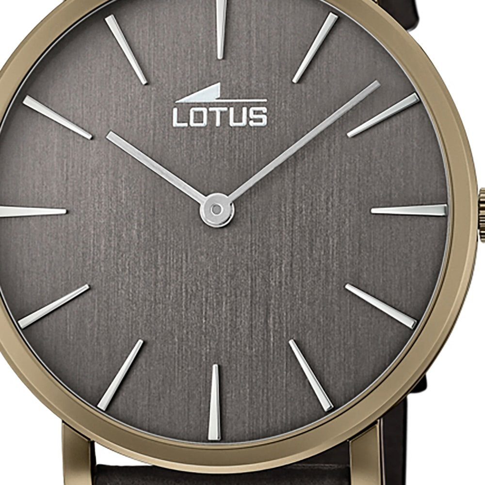 Herren Uhren Lotus Quarzuhr UL18783/4 Lotus Herren Armbanduhr Minimalist, Herrenuhr rund, groß (ca. 40mm), Edelstahl, Lederarmba