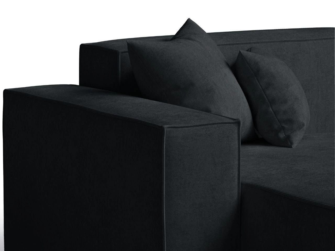 GrainGold Ecksofa L-Form ARIZONA - 265x180 cm, Schwarz, Links, Wellenfedern günstig online kaufen