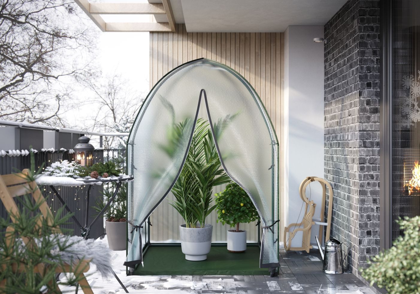 Bio Green Winterschutzvlies Bio Green Überwinterungszelt Pflanzen Icedome 120