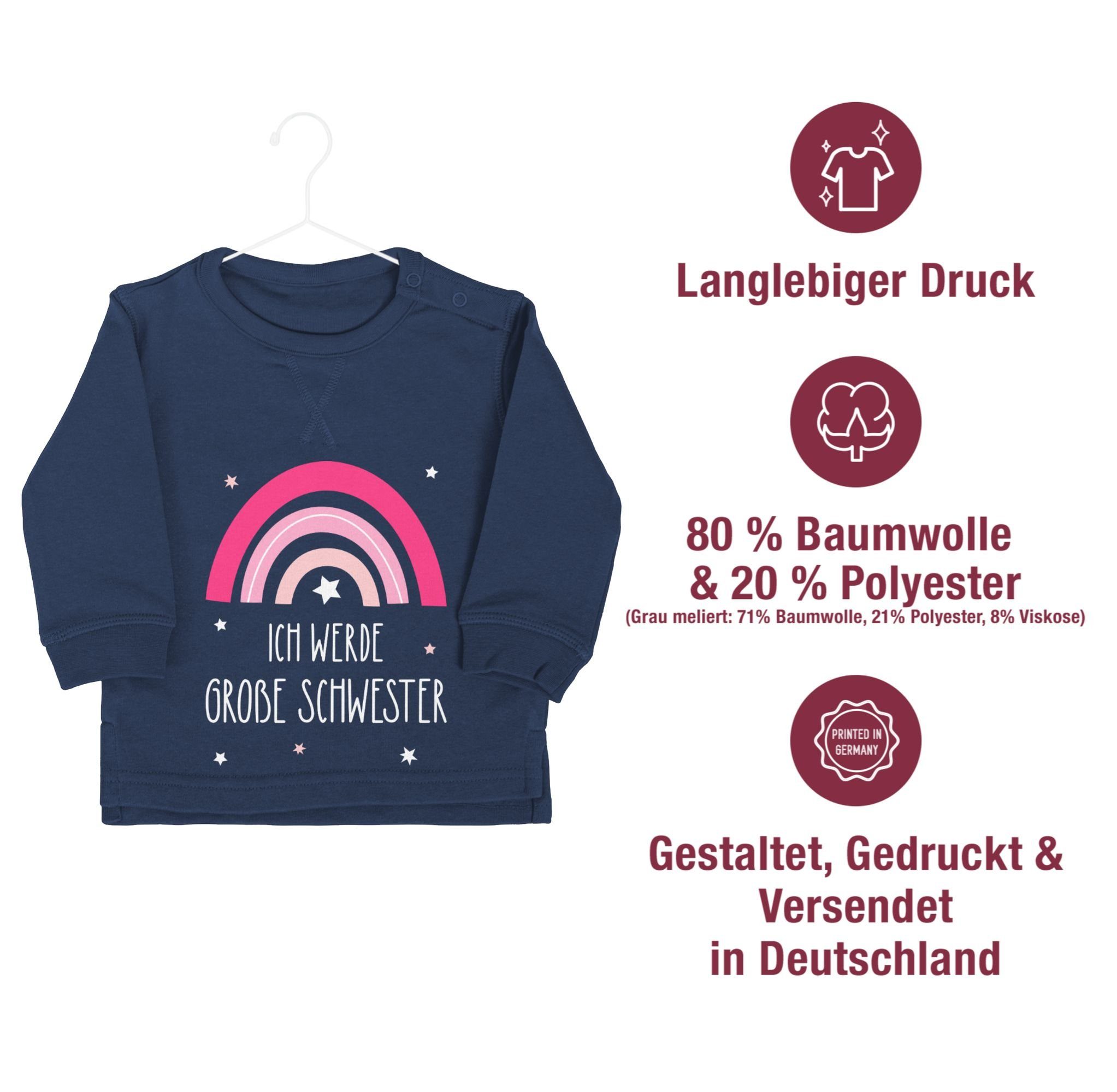 Shirtracer Sweatshirt Ich werde große Schwester - Regenbogen - grosse Schwester Große Schwester