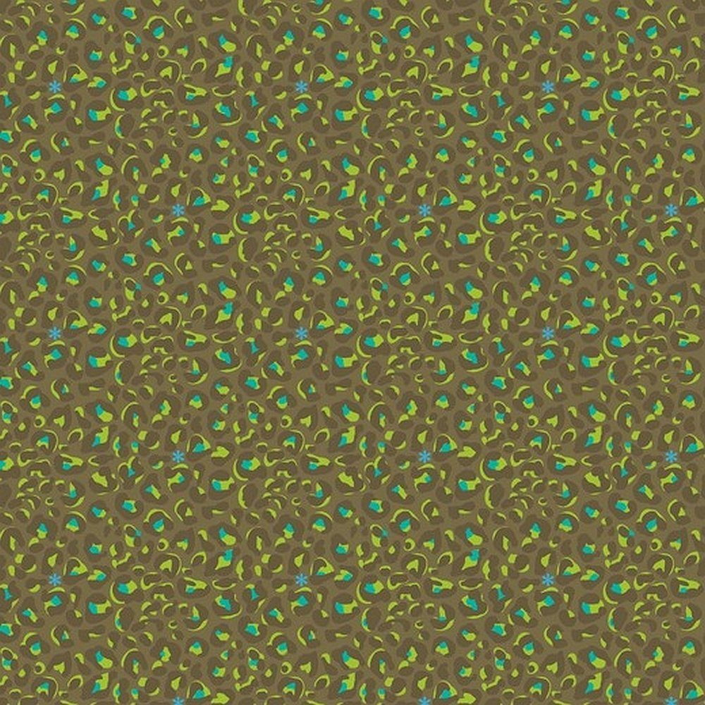 larissastoffe Stoff Baumwollstoff Baumwolle Leopard Animal oliv grün, Meterware, 50 cm x 150 cm