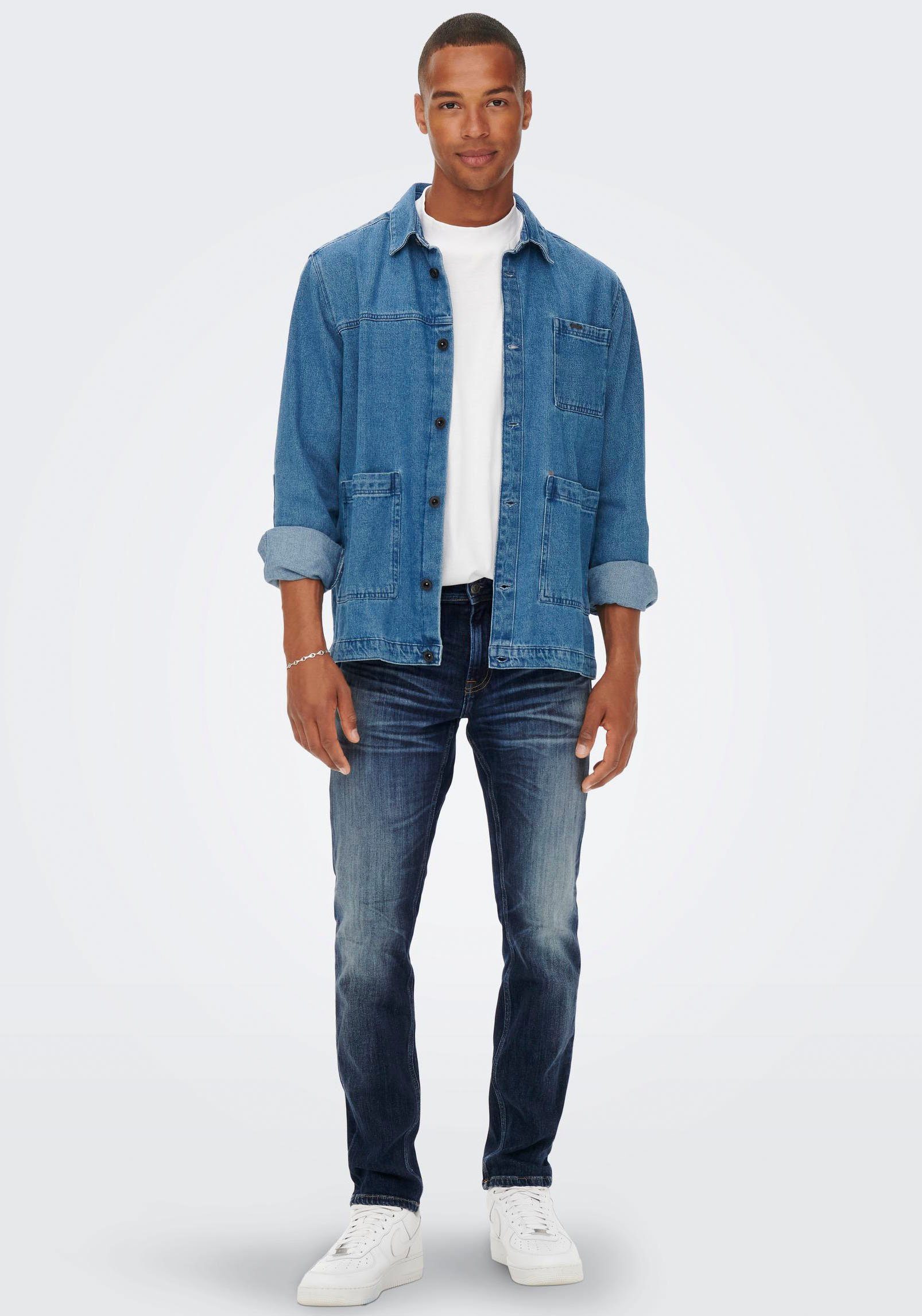 ONLY & SONS Straight-Jeans ONSWEFT REGULAR WB 0021 TAI DNM NOOS Baumwollmischung, straight fit
