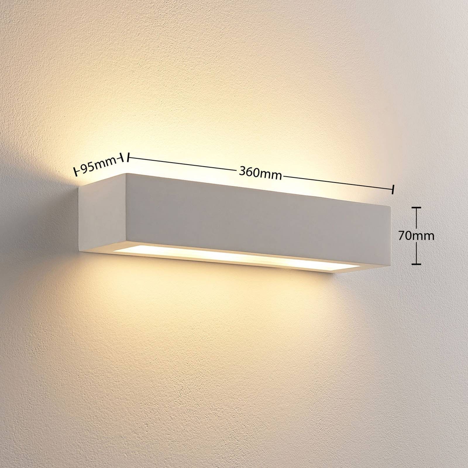 Lindby Wandleuchte Arya, Gips Weiß IP20, 2 x 5 W LED