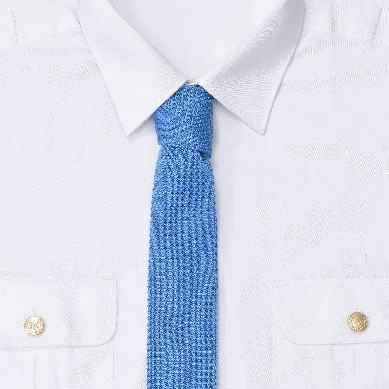 DonDon Krawatte schmale Krawatte 5 (Packung, hellblau Büro oder festliche Veranstaltungen cm Retro-Look, für Wollkrawatte 1-St) Strickkrawatte