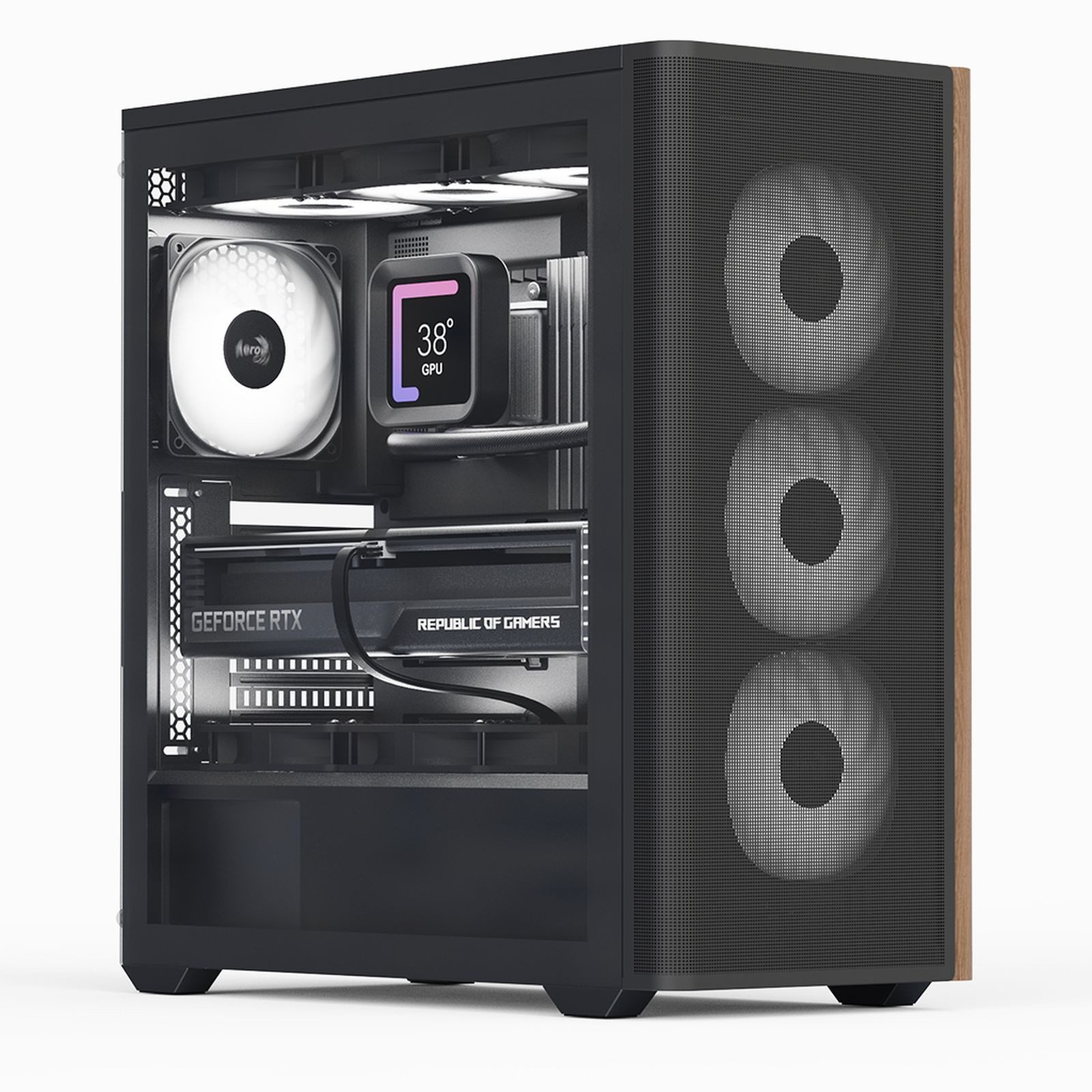 Aerocool PC-Gehäuse PC Gehäuse D501A-G-WT-v2 Mid-Tower Weiß