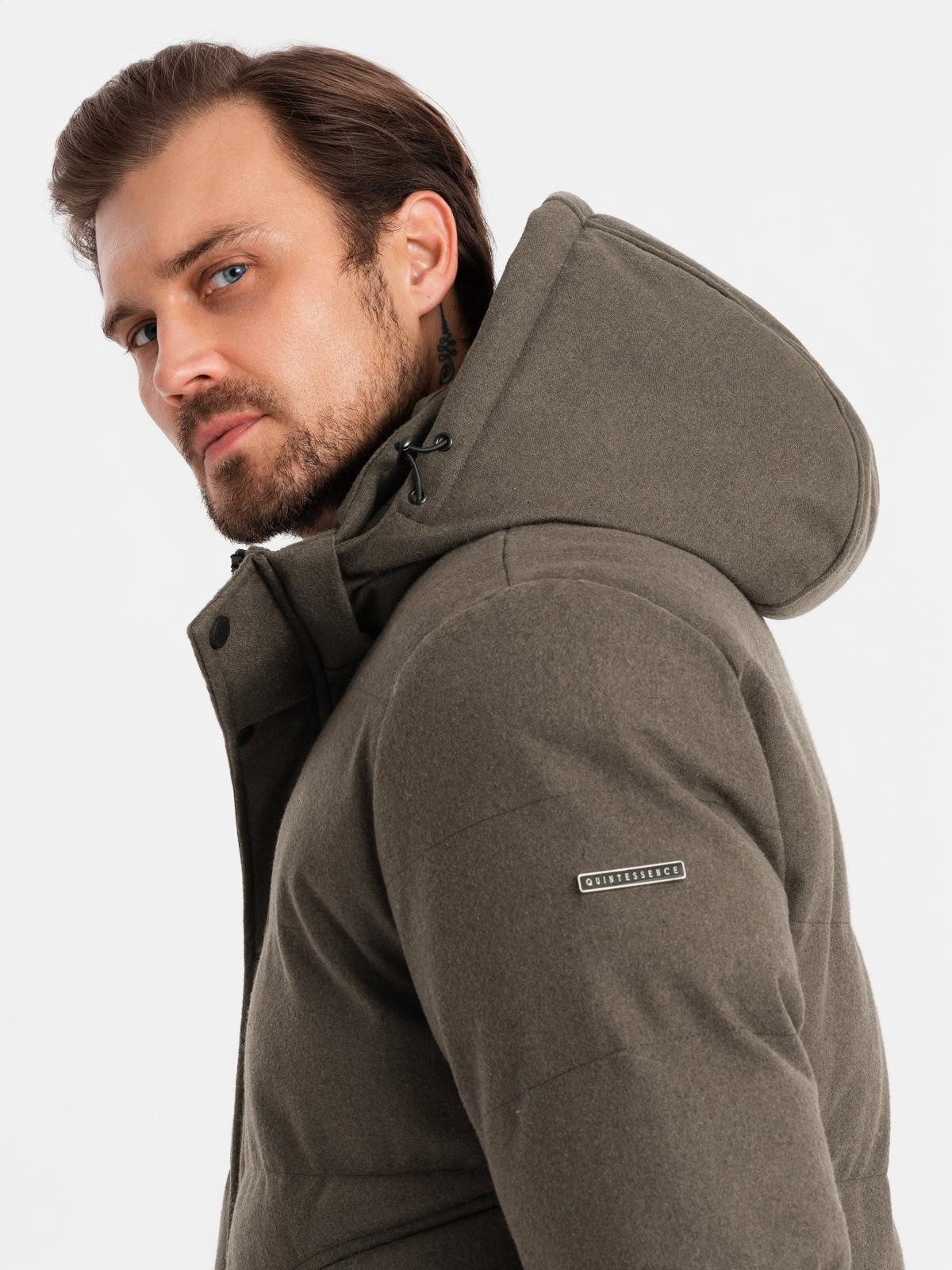 OMBRE Winterjacke Herren-Freizeit-Pufferjacke mit Wolle – Bild 5 von 5