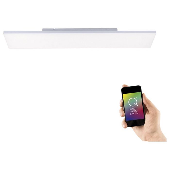 click-licht LED Deckenleuchte Q-Smart LED Deckenleuchte Q-Frameless in Weiß RGBW inkl. Fernbedienung keine Angabe Leuchtmittel enthalten: Ja fest verbaut LED warmweiss Deckenlampe Deckenbeleuchtung Deckenlicht