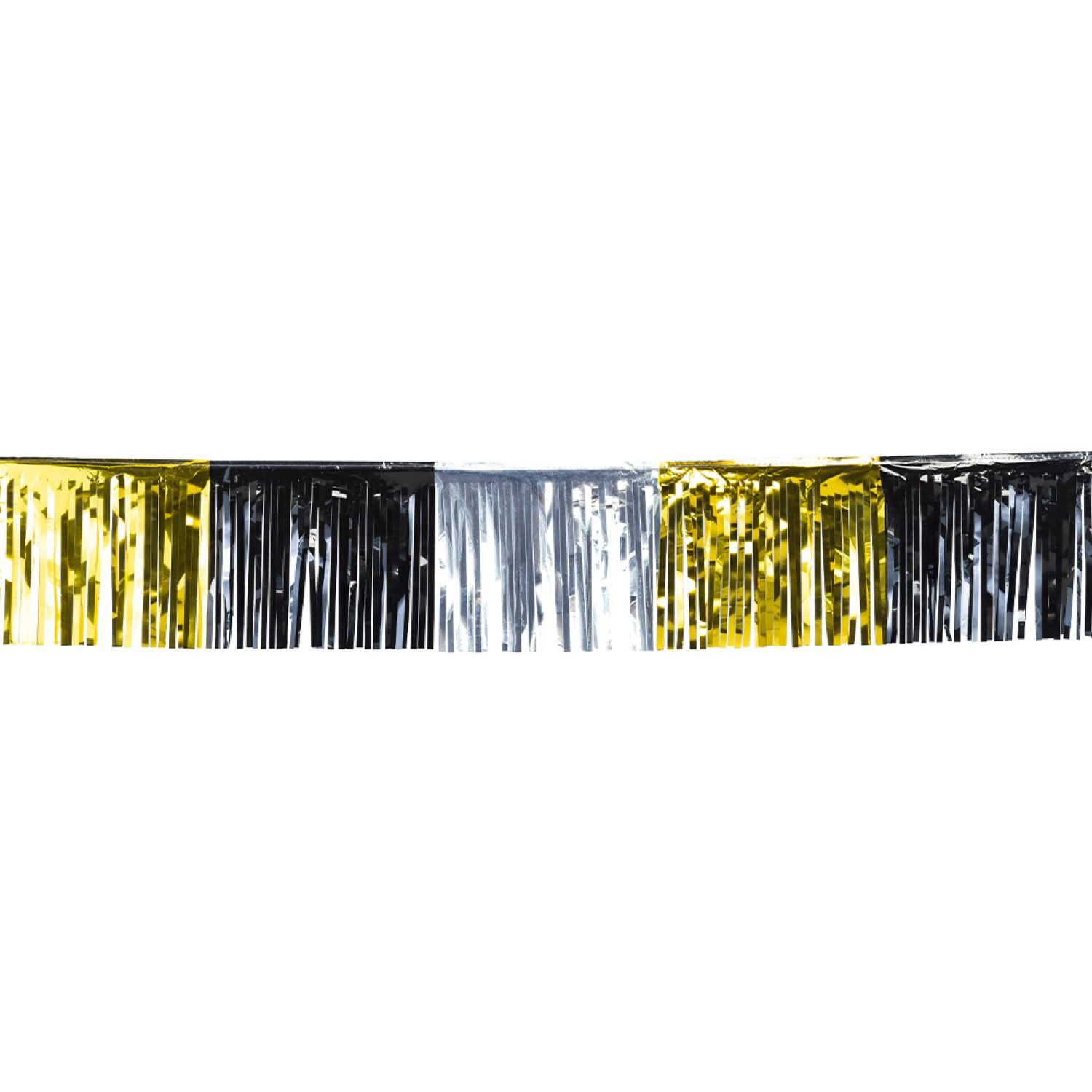 Boland Girlande Quastengirlande Metallic Schwarz Gold Silber, 6 m