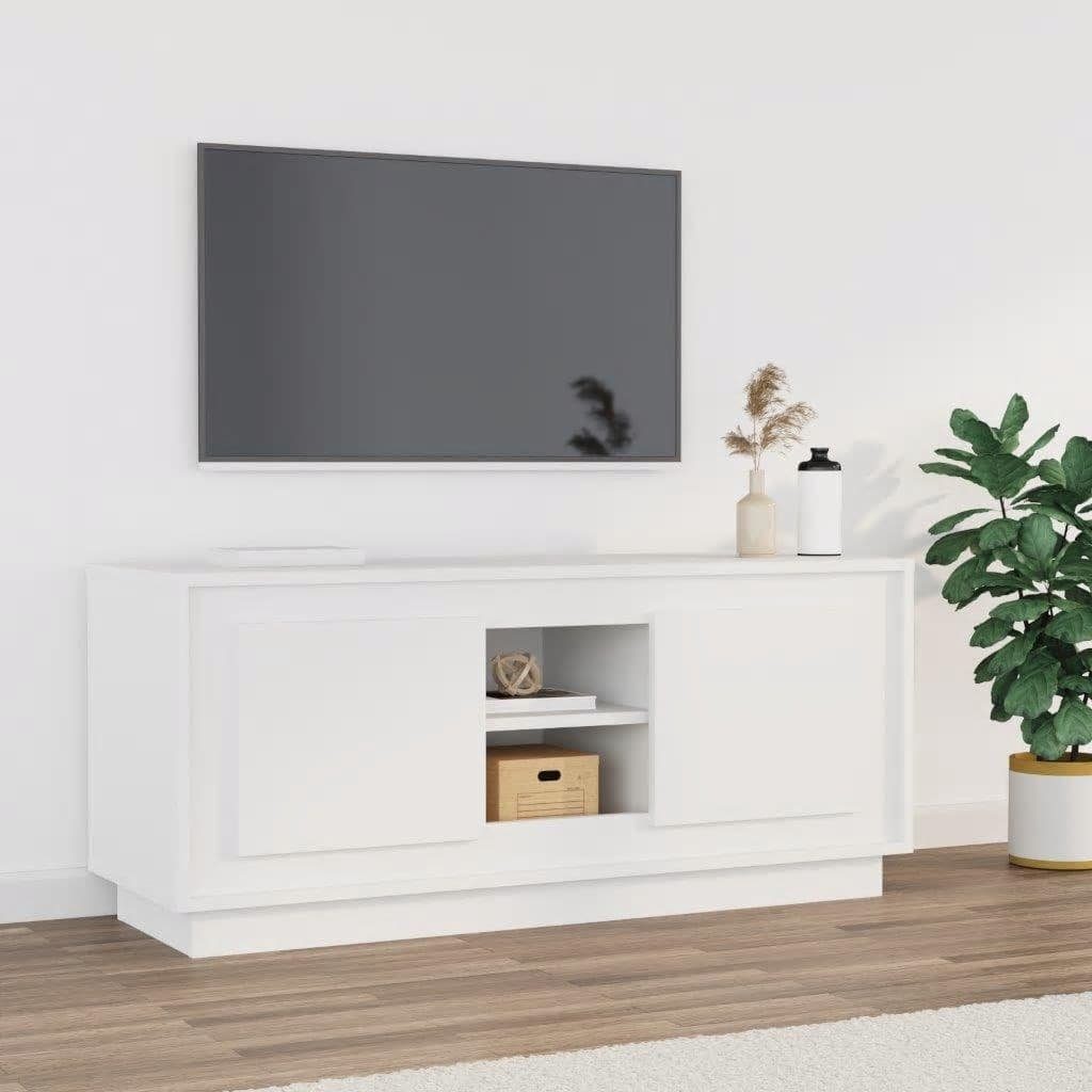 furnicato 102x35x45 cm Holzwerkstoff TV-Schrank Weiß