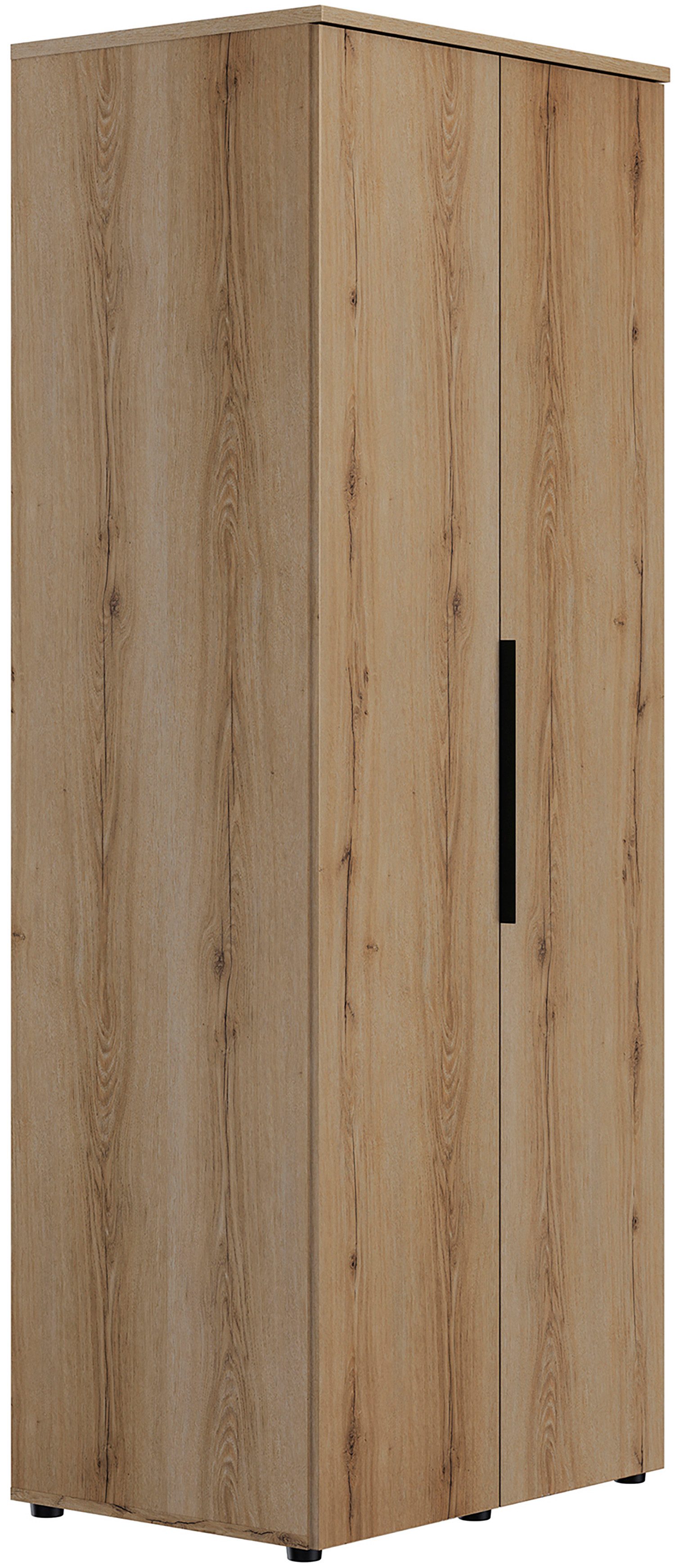 Gami Kleiderschrank Schrank 2 Türen 1/2 Kleiderschrank, 1/2 Wäscheschrank, großzügiges Volumen