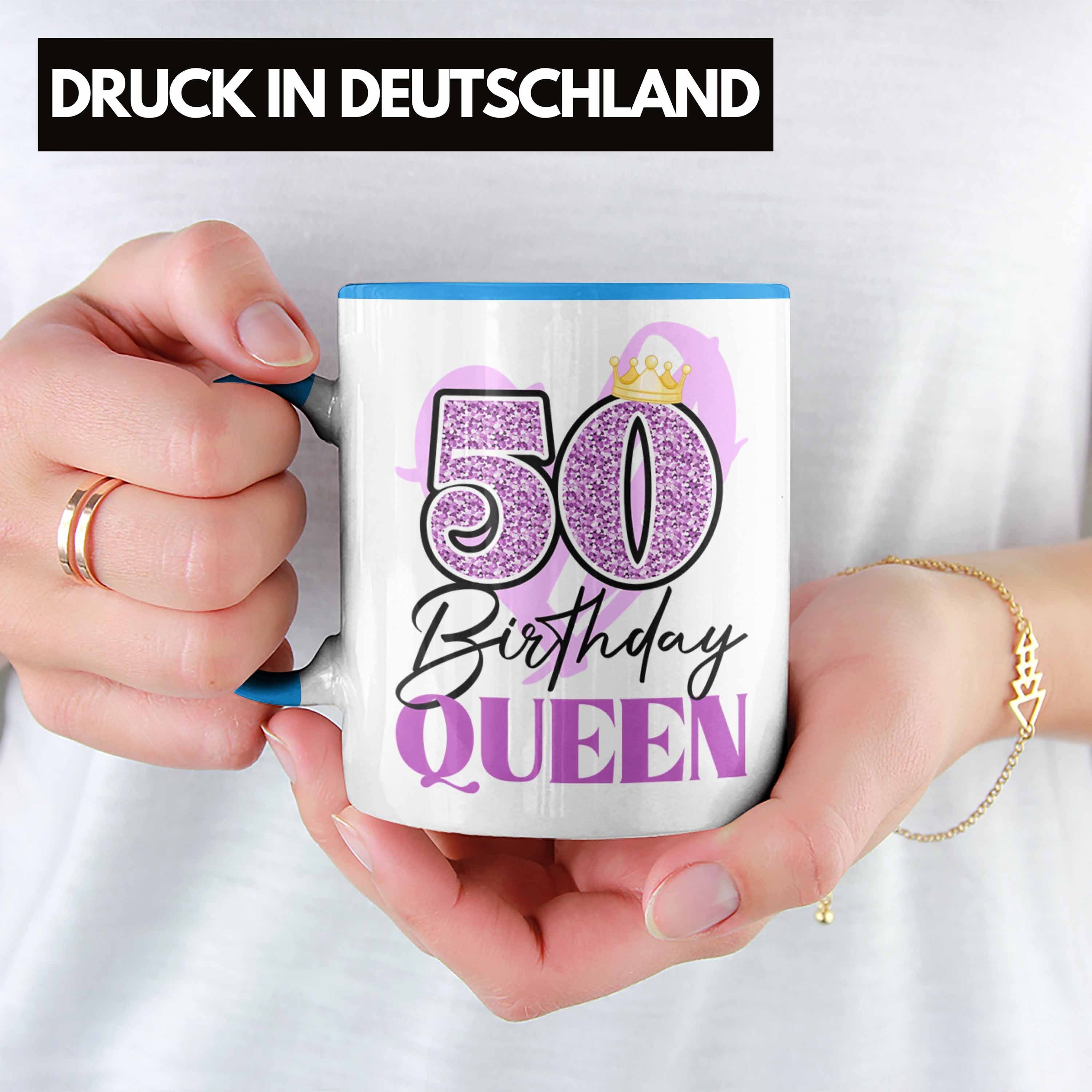 Frauen 50er Lustig Frau Tasse Tasse Blau - Trendation Trendation Geschenke 50 Geschenkidee Mutter 50. Geburtstag Geschenk