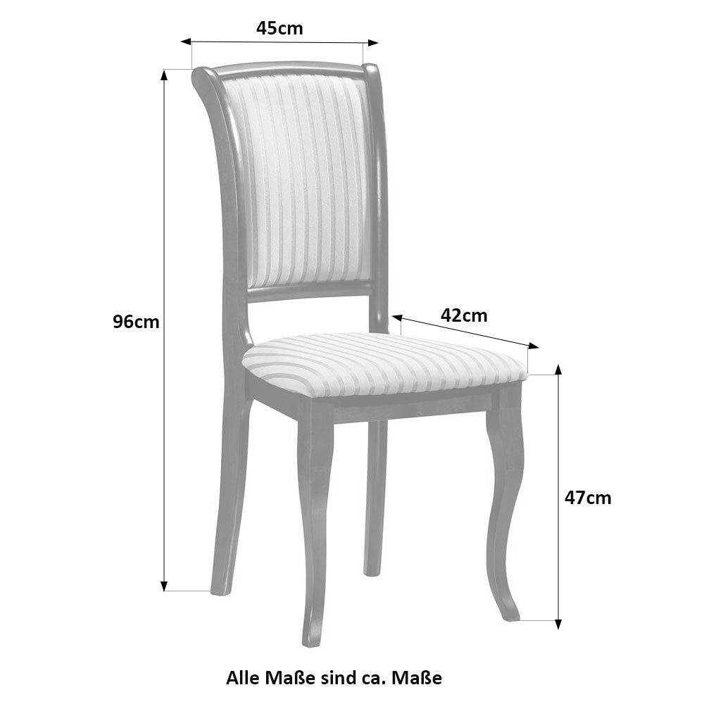 Feldmann-Wohnen Esszimmerstuhl Olivia (2 St), 2er Set weiß / grau günstig online kaufen