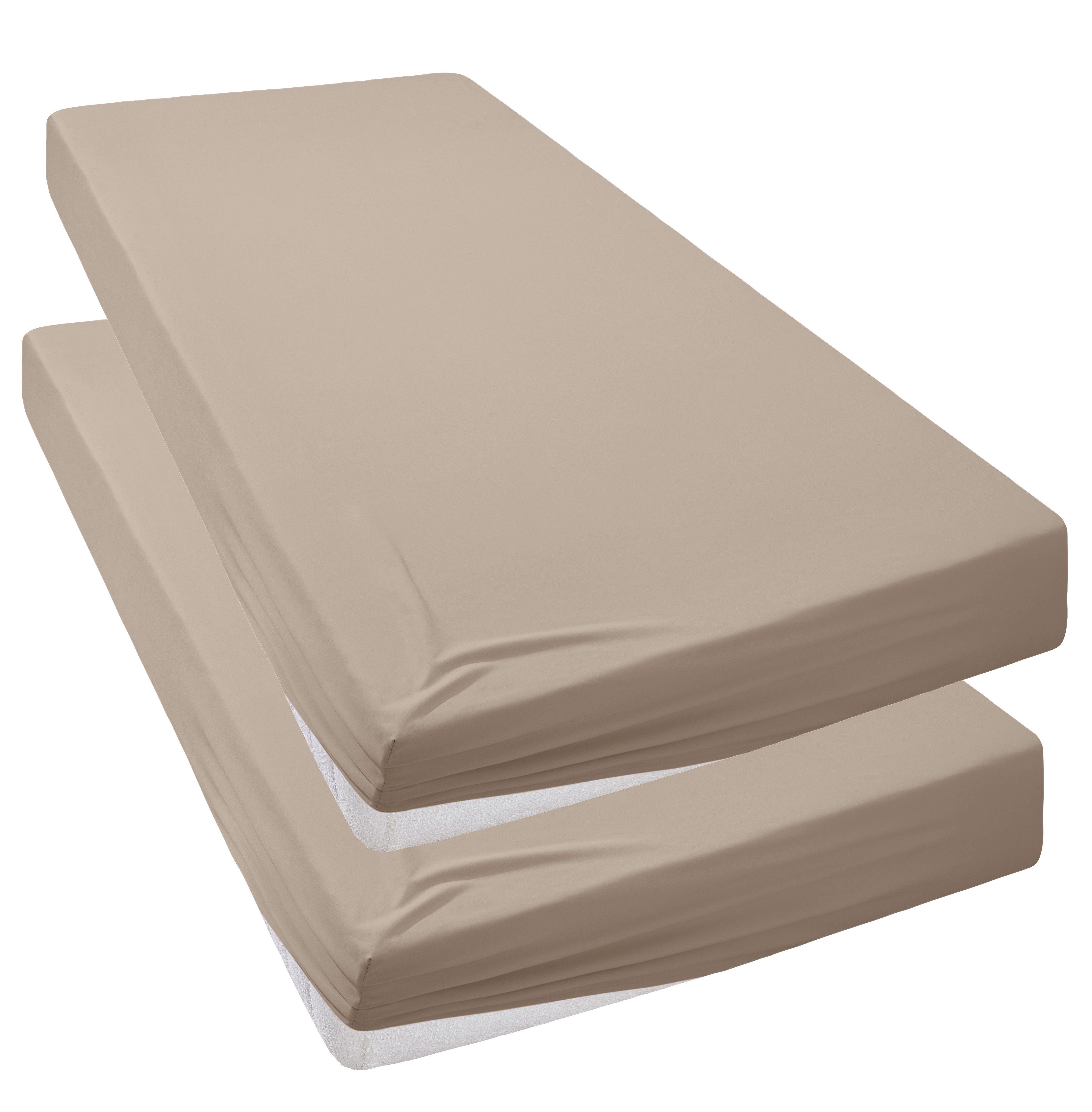 OTTO home Spannbettlaken Desner, Microfaser, Gummizug: rundum, (2 Stück), Mikrofaser, für Matratzen bis 20cm Höhe, 100% Polyester, Bettlaken