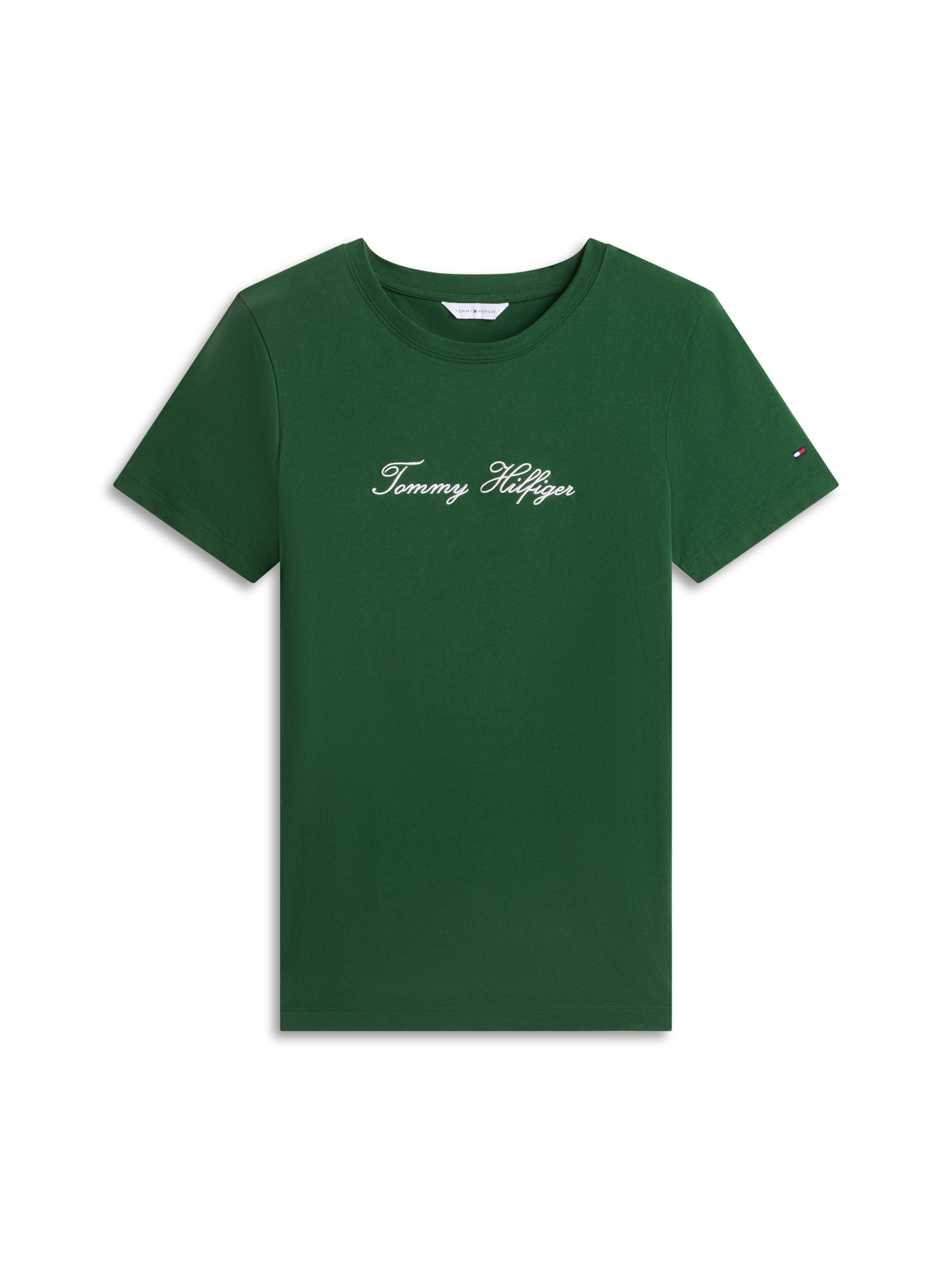 Tommy Hilfiger Kurzarmshirt SCRIPT REG C-NK SS T-SHIRT Baumwolle