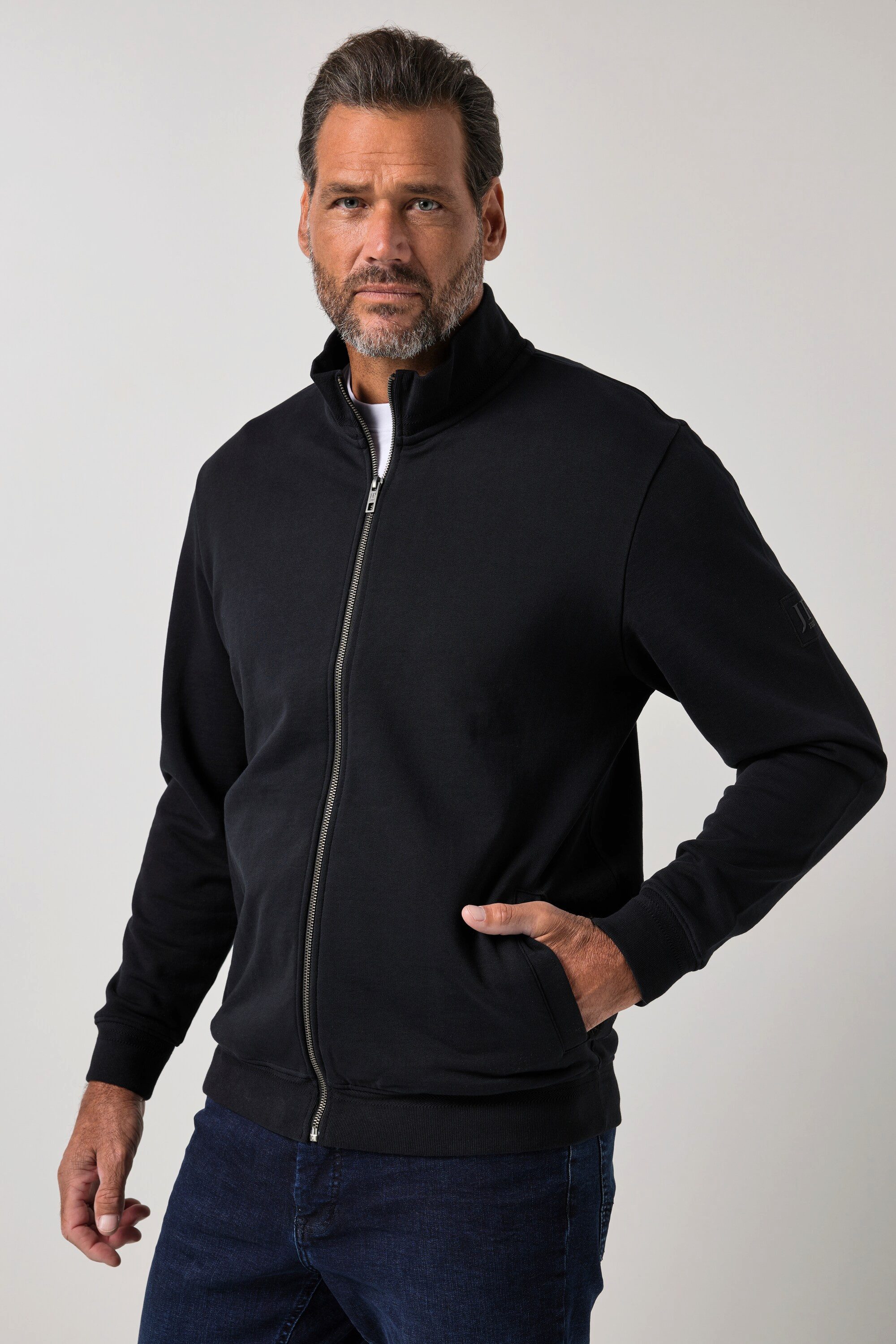 Fleecejacke Sweatjacke Sweat Stehkragen Zipper bis 8 XL