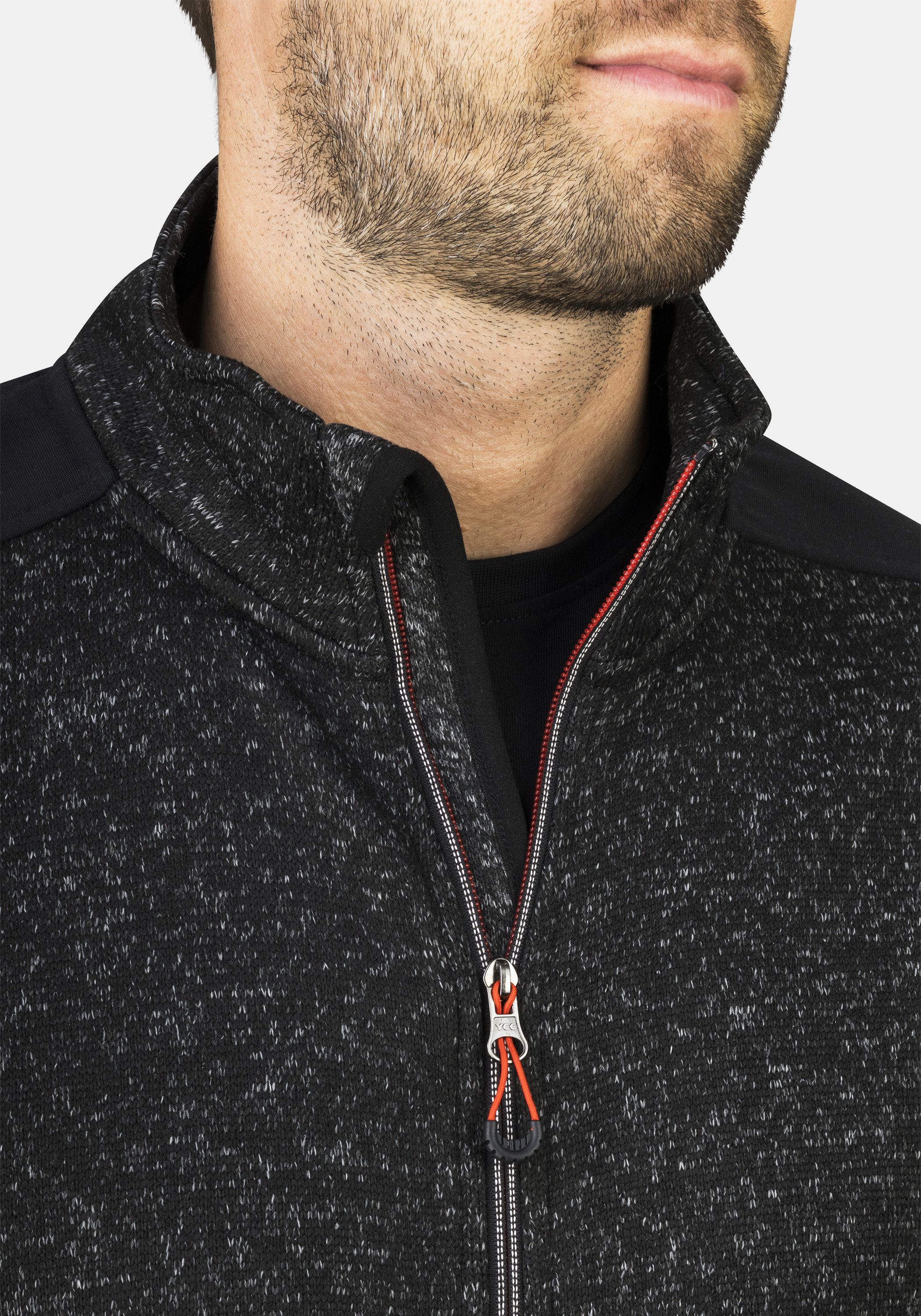 HERO by John Medoox Sweatjacke JOEL Knit Strick-Fleecejacke Sherpa fleece Straight Fit Casual Sherpa für Herren