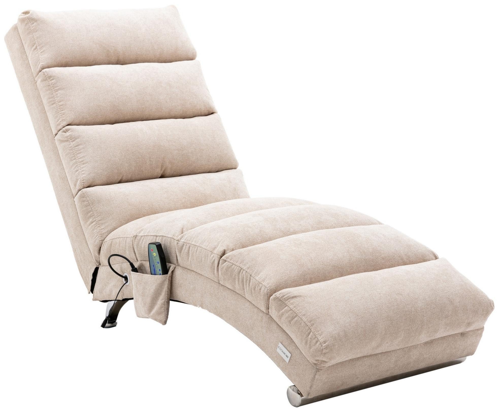 LVHOM Relaxsessel Sackleinen Massage-Liege INDOOR PREMIUM (Ergonomische Fernbedienungs-Steuerung, Sanfte Massageprogramme mit Fernbedienung, Schwerlastfähig bis 250 kg), Elektrische Entspannung mit skandinavischem Flair