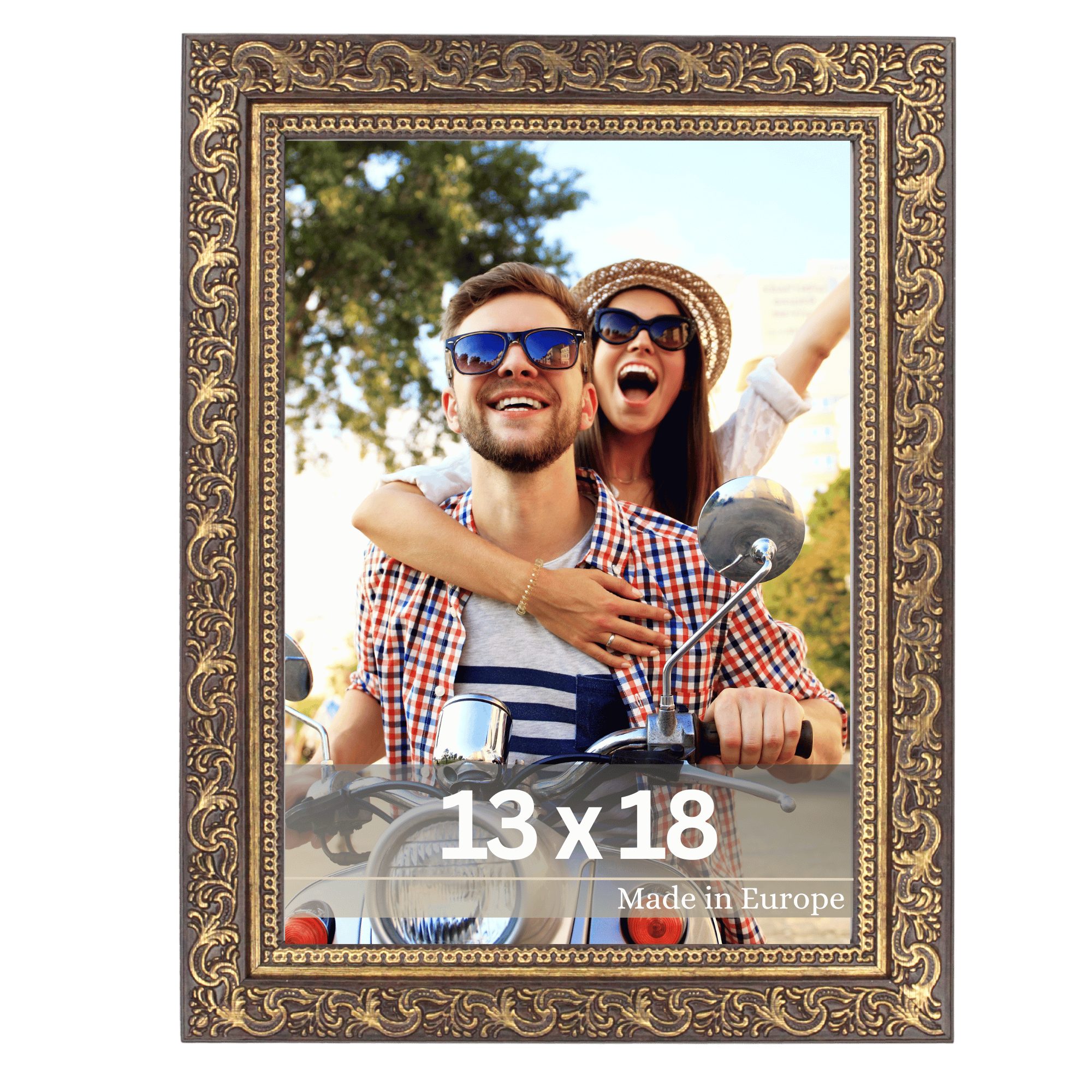 Victor (Zenith) Bilderrahmen Vinci, Bilderrahmen Braun Gold 13x18 cm, Bilderrahmen Barock, Antik
