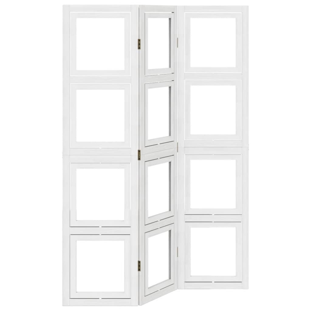Paravent 40 x 160 cm 3-tlg Raumteiler Paravent Trennwand Spanische Wand Weiß Ma