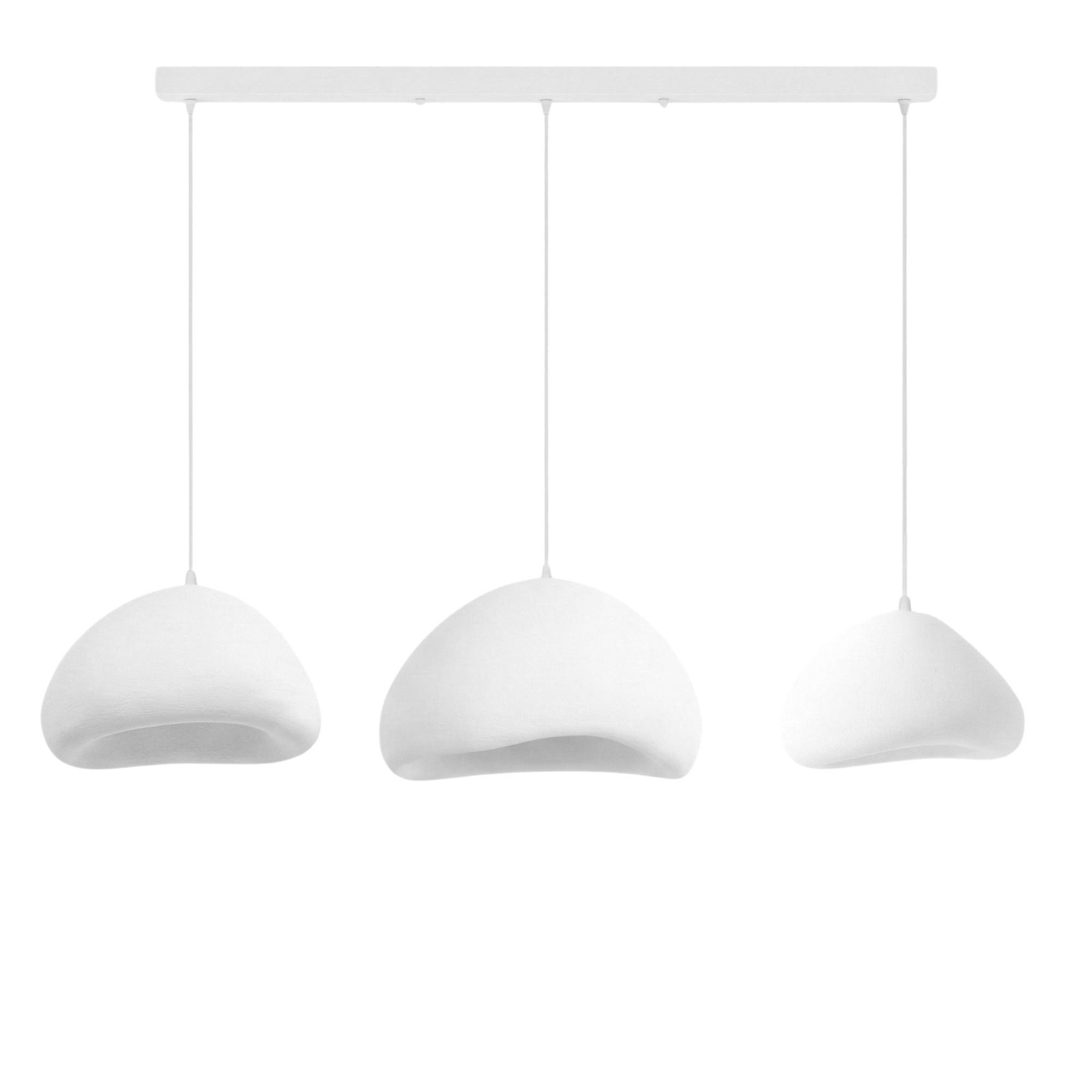 Opviq Kronleuchter Pendelleuchte Fiberglas-Schirme – 2-flammig oder 3-flammig wählbar, Verstellbare Höhe, ohne Leuchtmittel, Abhängig vom Leuchtmittel, Fiberglas-Schirme, Modernes Design