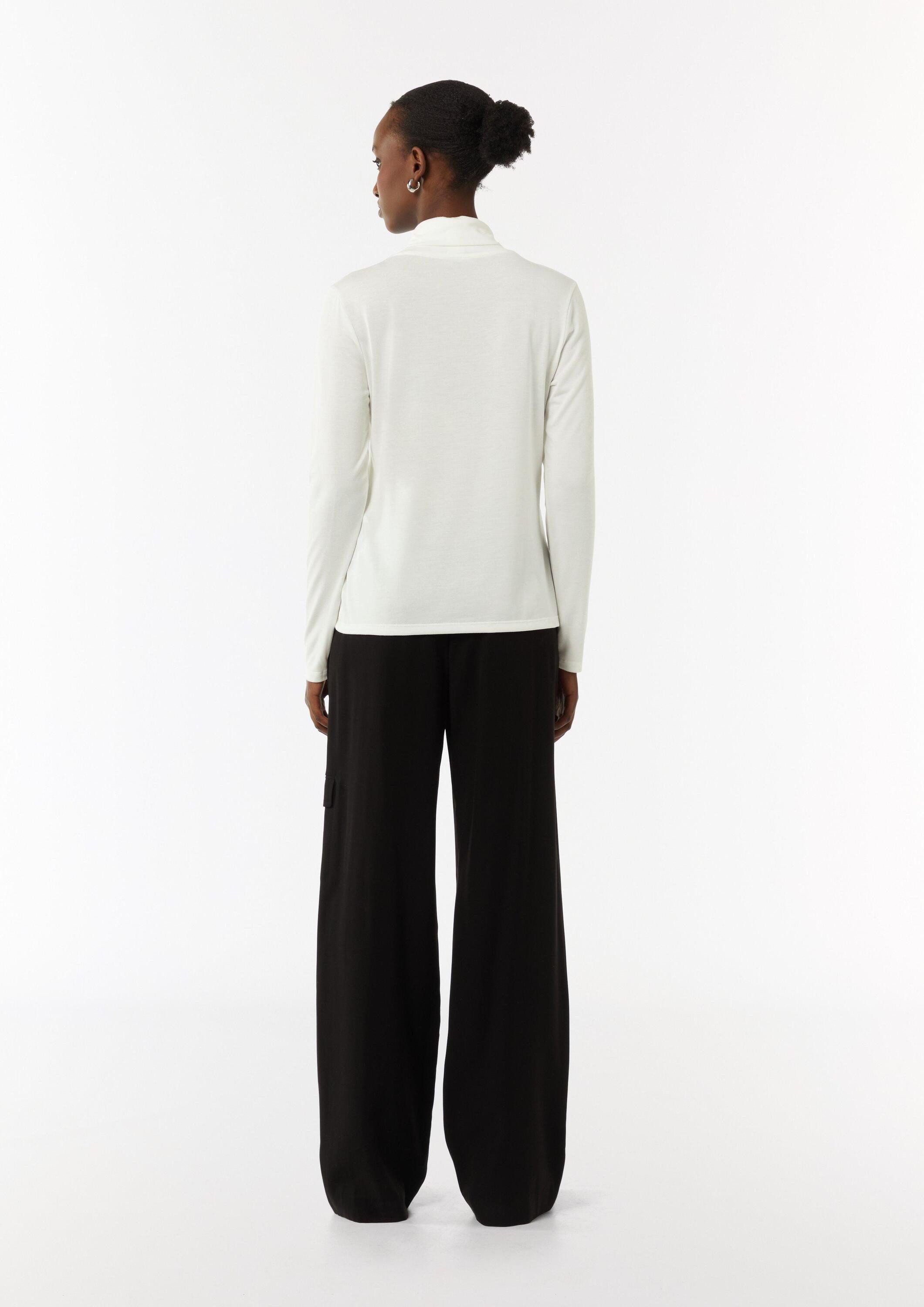 comma Langarmshirt T-Shirt Slim-Fit-Longsleeve mit Turtleneck