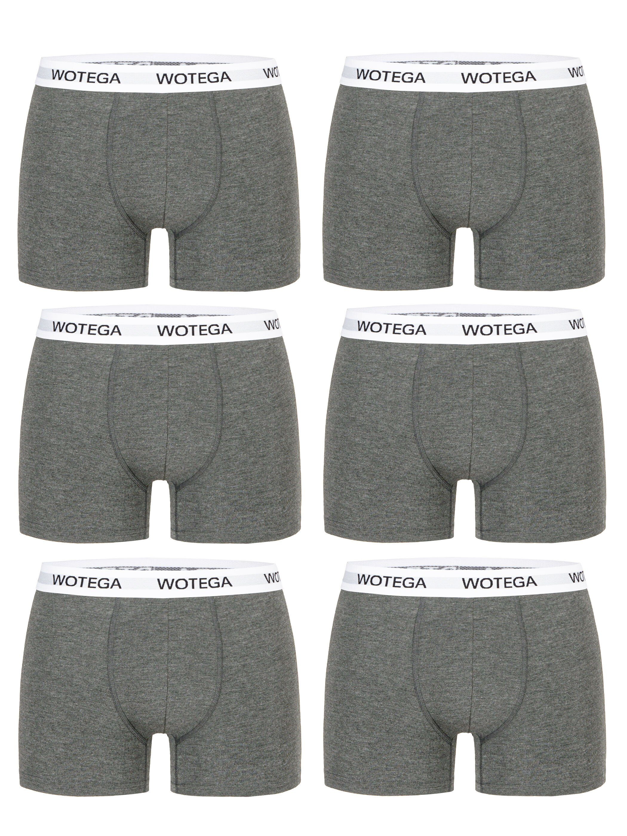 WOTEGA Boxershorts Joe (Spar-Packung, 6er-Pack) bequeme Baumwoll Unterhosen im 6er Pack Grau (Phantom 194205)