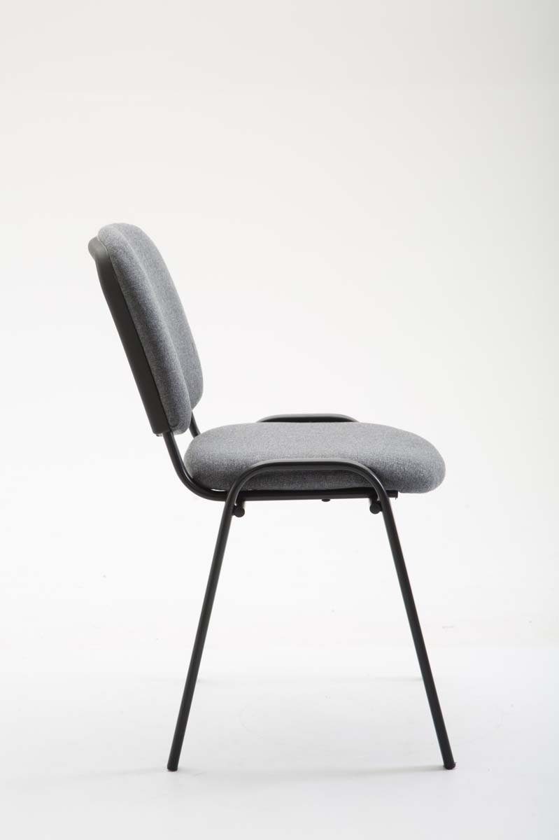 Metall - - mit Messestuhl), Besucherstuhl Gestell: Stoff TPFLiving - hochwertiger Konferenzstuhl Polsterung schwarz Keen (Besprechungsstuhl - grau Warteraumstuhl Sitzfläche: