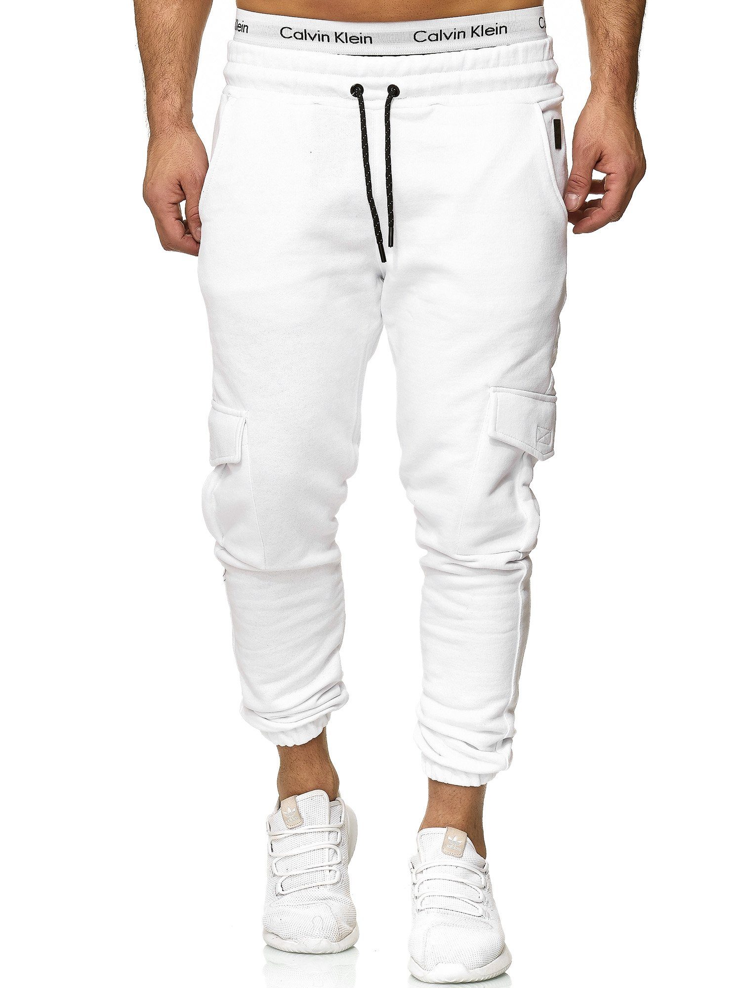 Freizeit Jogginghose Trainingshose Fitness Weiss (Sporthose 1-tlg) Sweatpants, Casual 1213C OneRedox