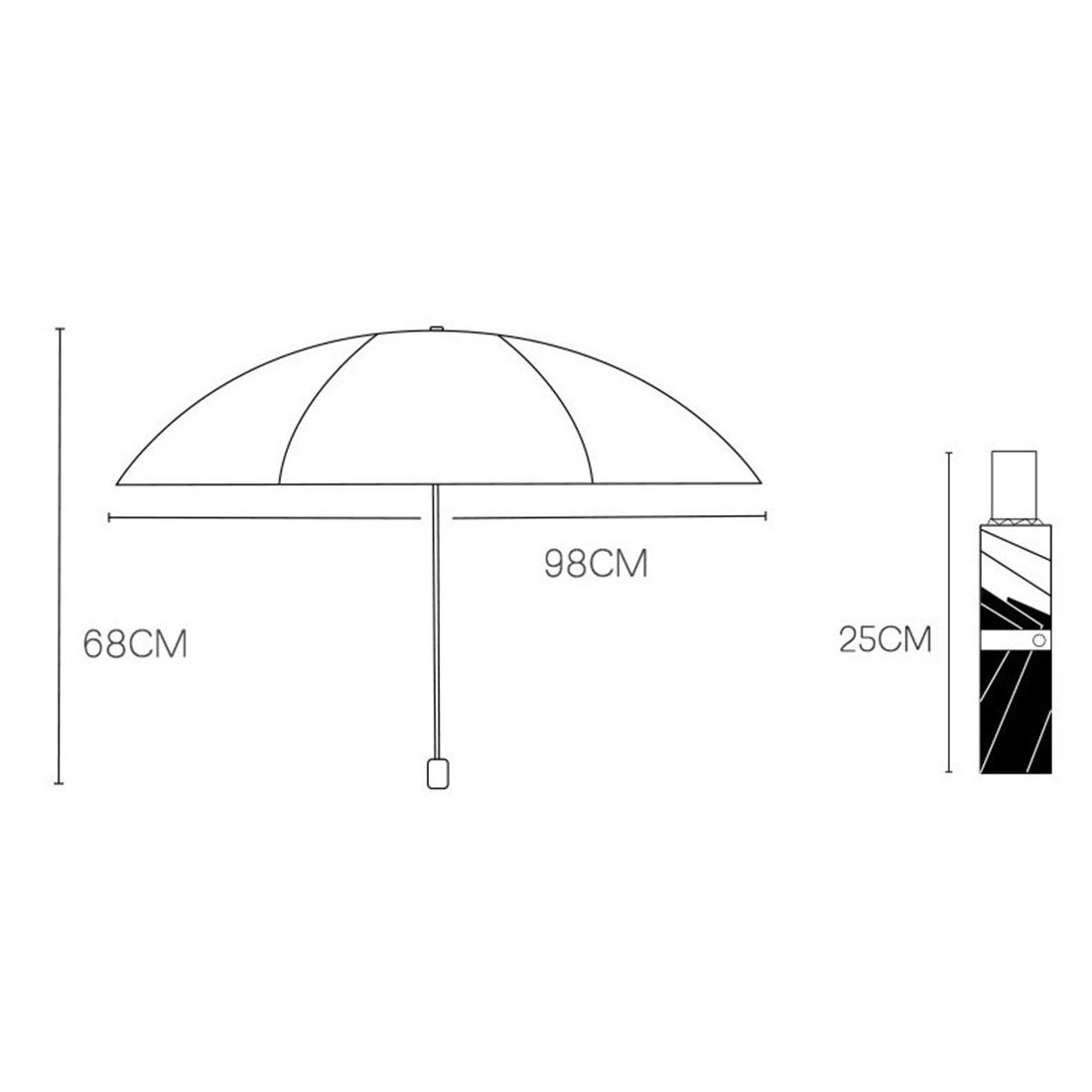 YOOdy~ Sonne und Regenschirm Taschenschirme vor Regen Orange Taschenregenschirm Mini Sonnenschutz