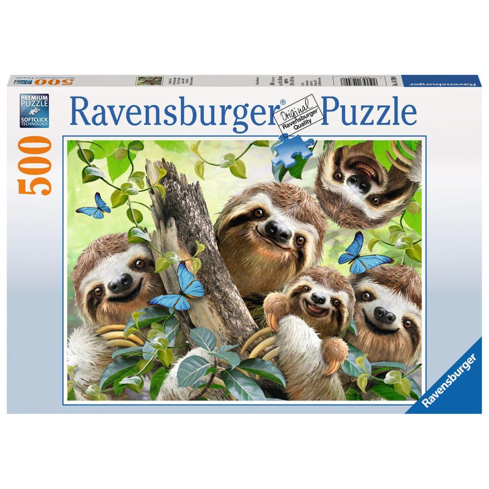 Ravensburger Puzzle 500 Selfie, Puzzleteile Faultier