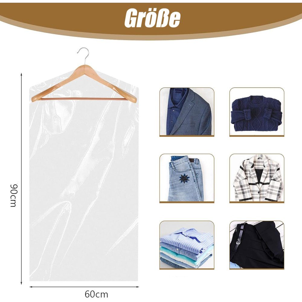 Kleiderschutz cm Kleidersack Anzugtasche Stück Lubgitsr Kleiderschutzhülle 50 (50 Staubdicht 60x90 St)