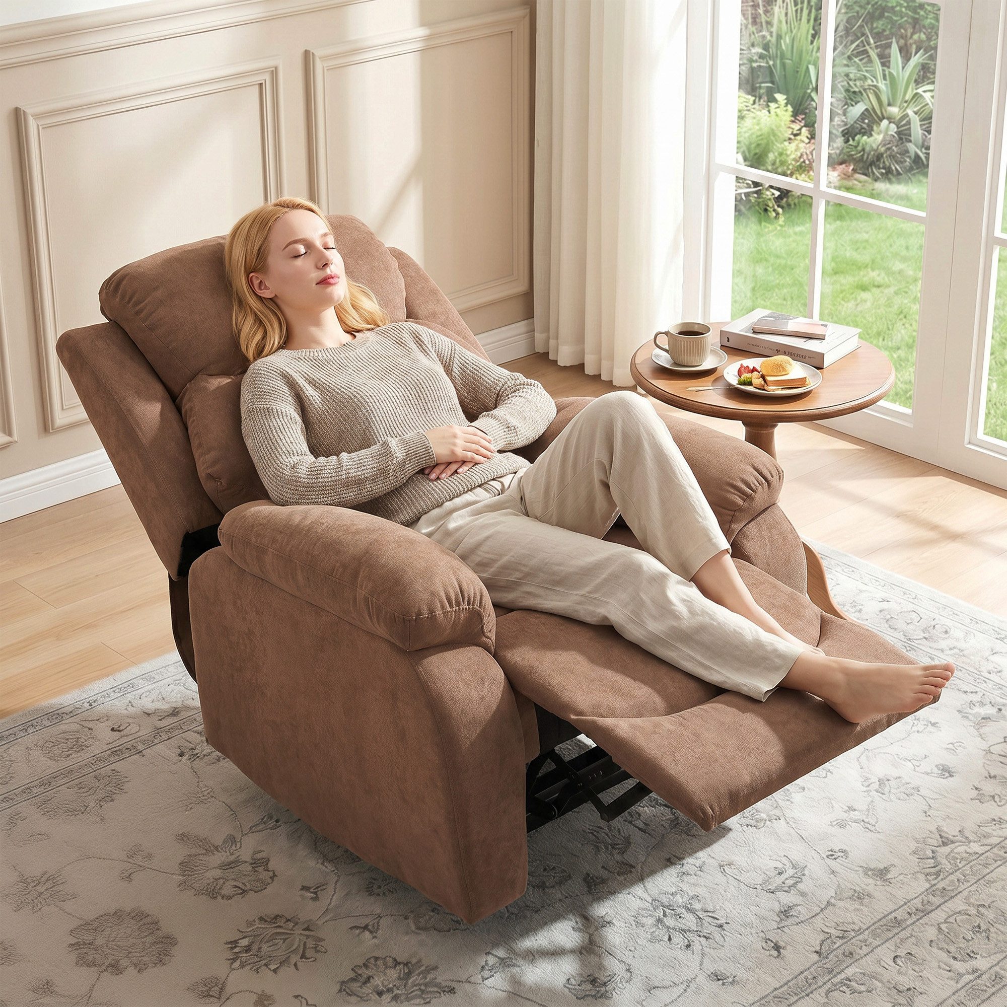 HOMCOM Relaxsessel Fernsehsessel TV Sessel mit Liegefunktion (Ruhesessel, 1-St., Liegesessel), Kompakt, 150° Liegefunktion, Taschenfederkern