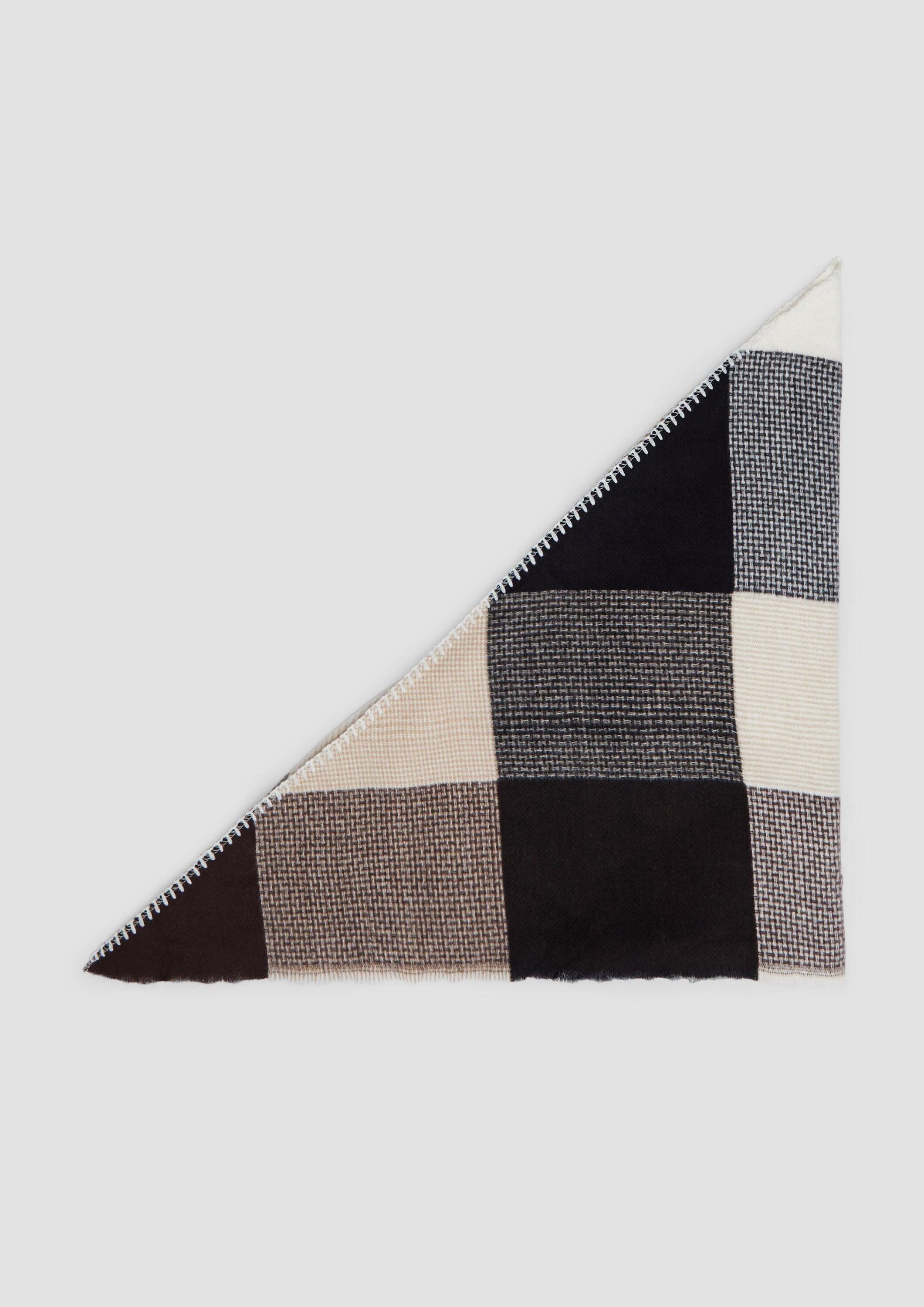 s.Oliver Schal Schal, Dreieckstuch mit Schachbrett-Muster