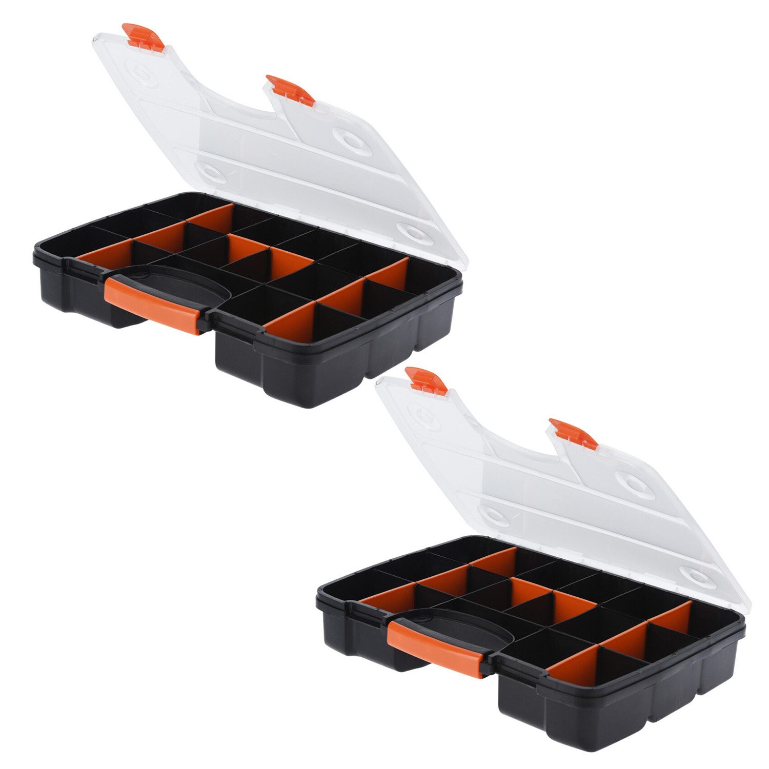 Mojawo Uhrenbox 2 Stück XL Organizer Sortimentskasten Kleinteilemagazin Schraubenbox