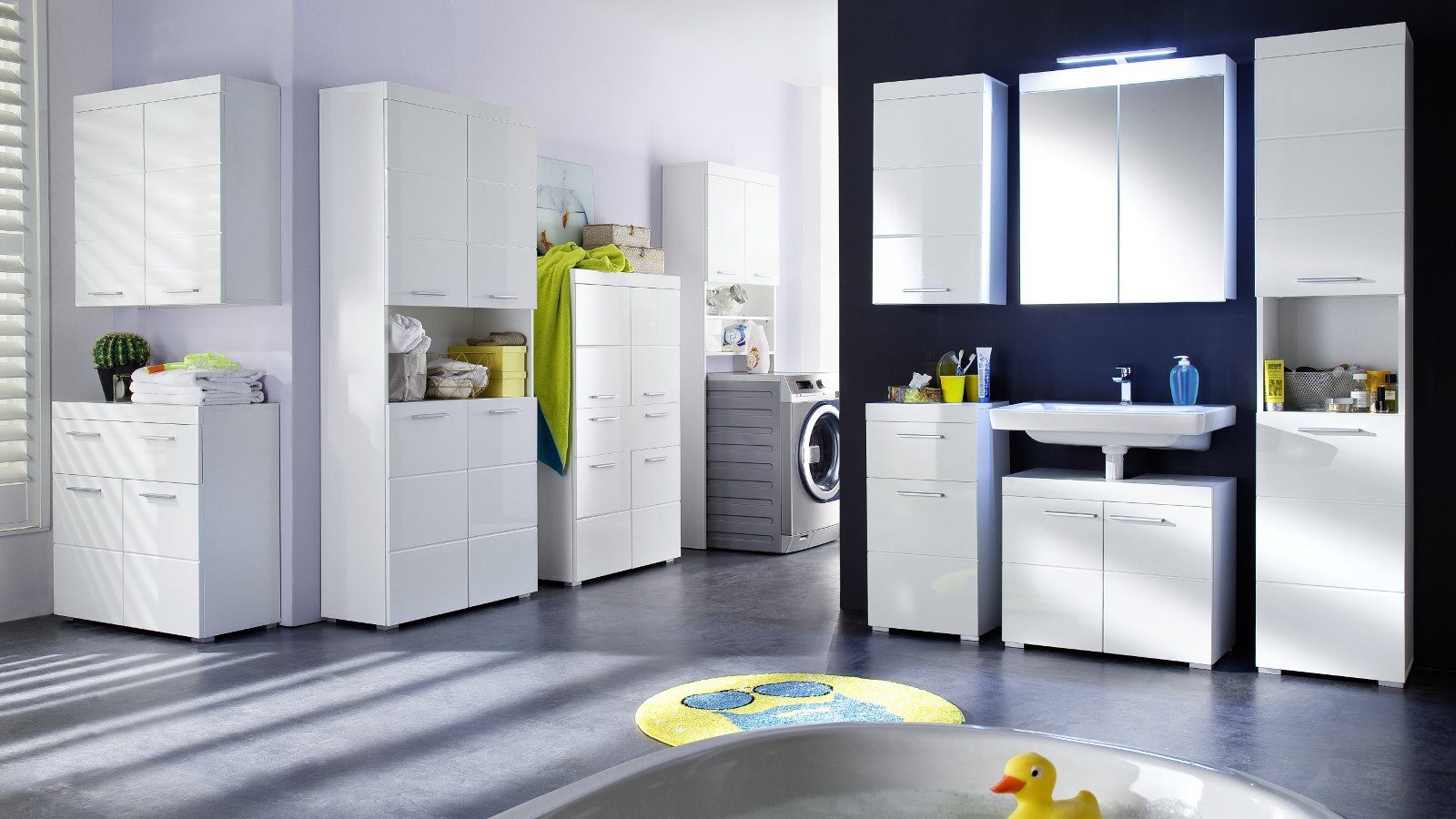 cm) x77 weiß, Hochglanz 37 in (Badschrank Amanda trendteam Hängeschrank