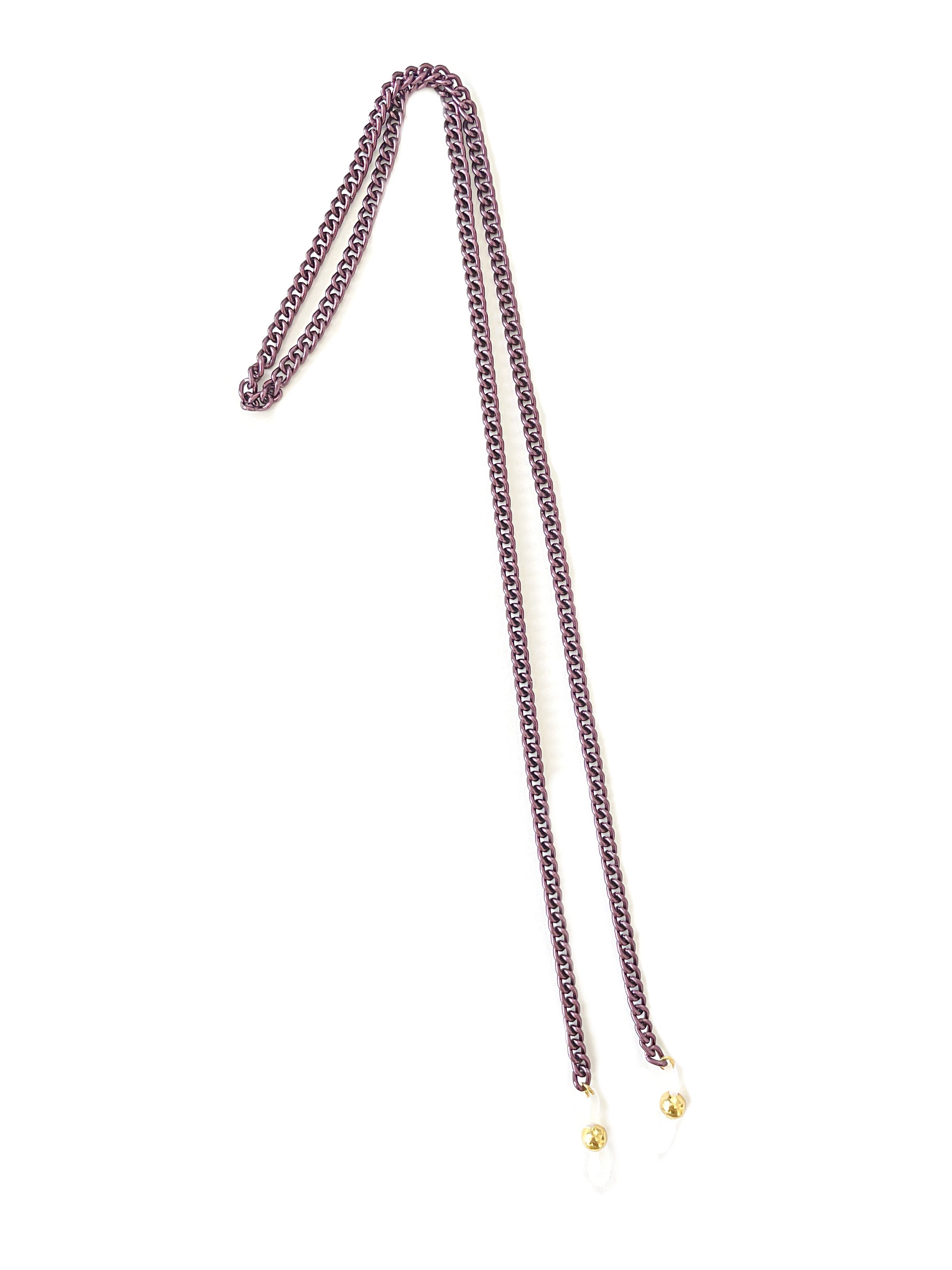 Crystal and Sage Jewelry Brillenkette Brillenkette in gold, silber, roségold und metallic violett, in verschiedenen Farbvarianten