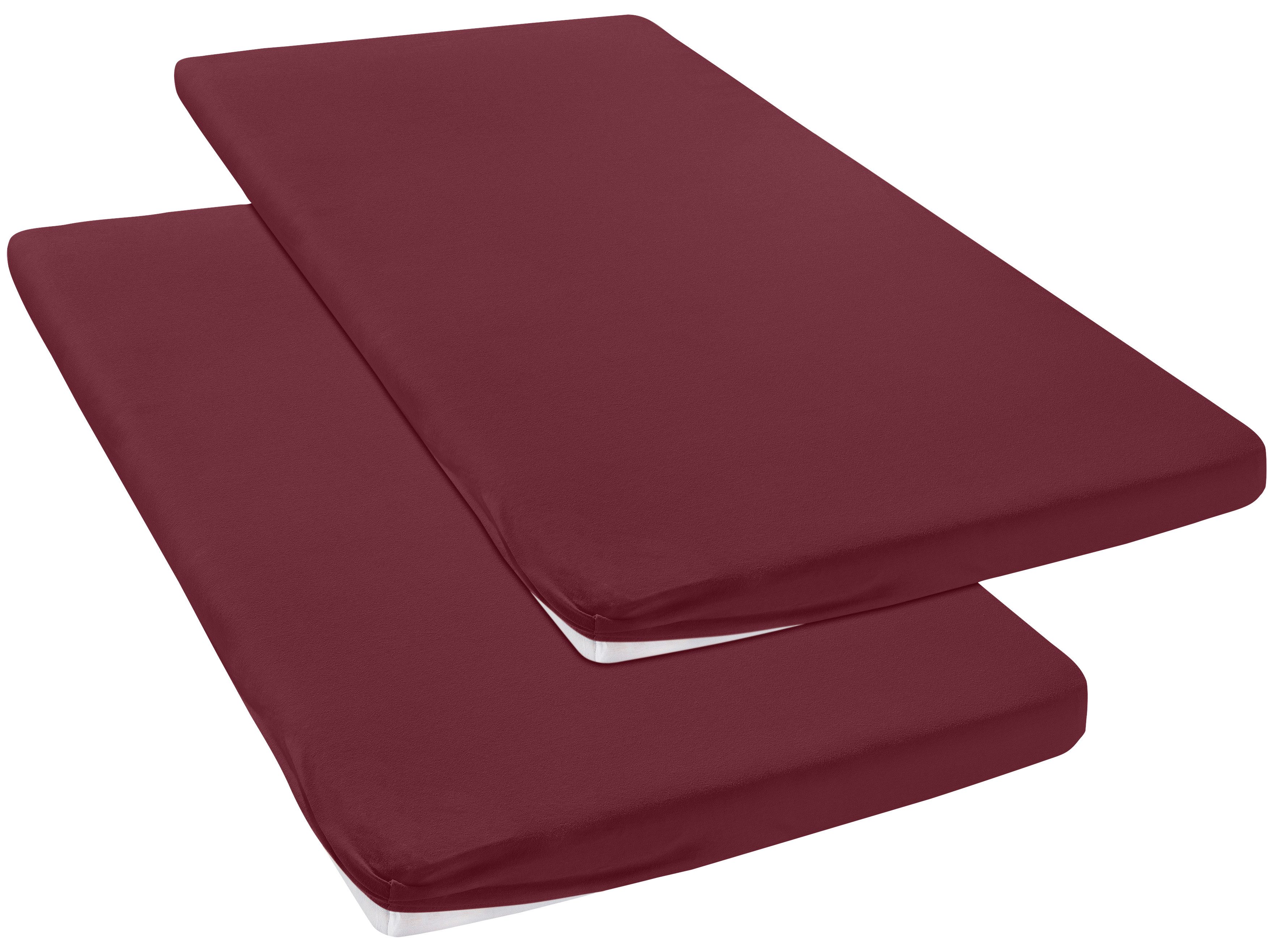 OTTO home Spannbettlaken Topper Basic, in Gr. 90x200, 140x200 oder 180x200 cm, Baumwoll-Jersey, Gummizug: rundum, (2 Stück), Baumwolle, Matratzen bis 8 cm Höhe, Bettlaken, Spannbetttuch, Laken