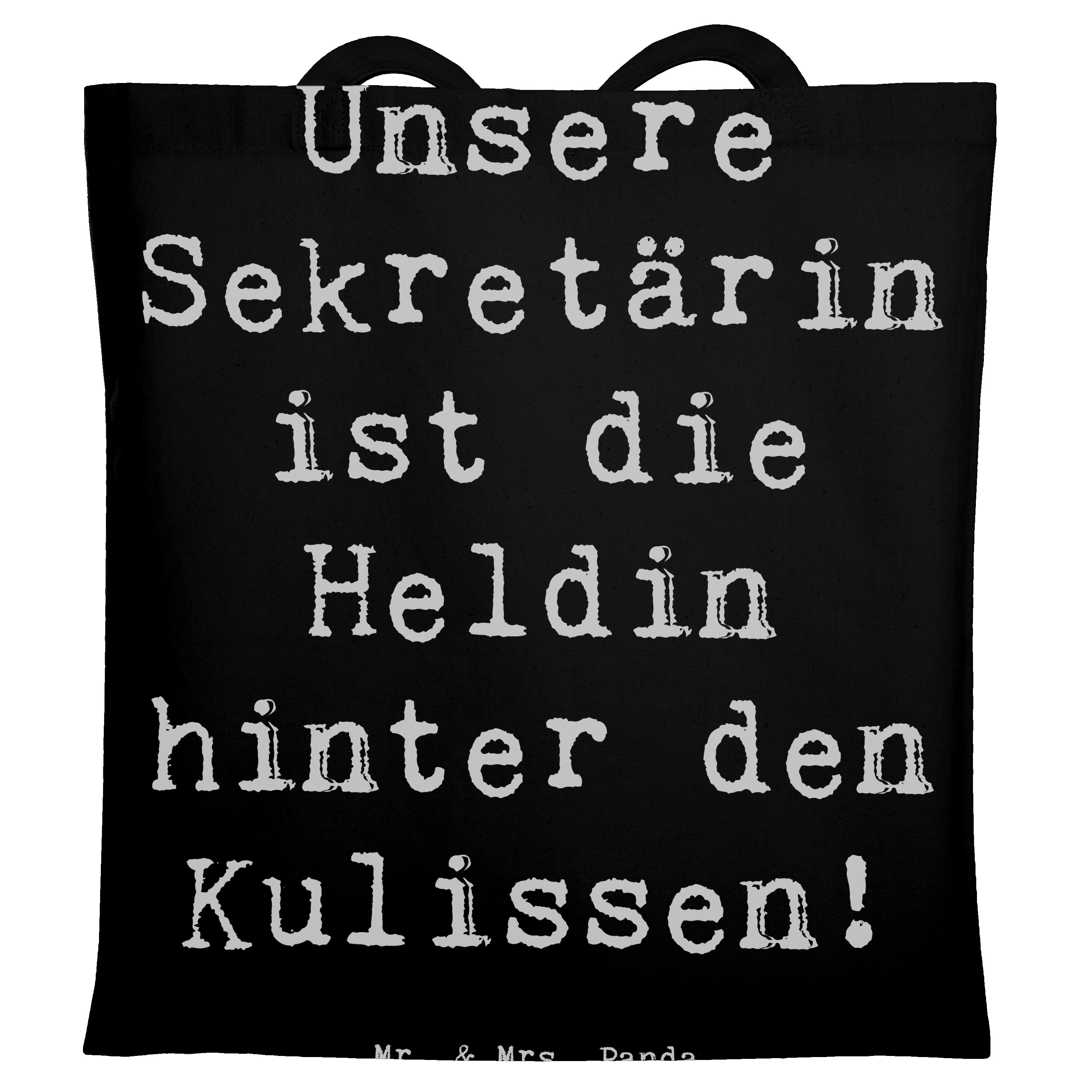 Tragetasche Sekretärin Heldin - Schwarz - Geschenk, unsichtbare Heldin, Danke sag
