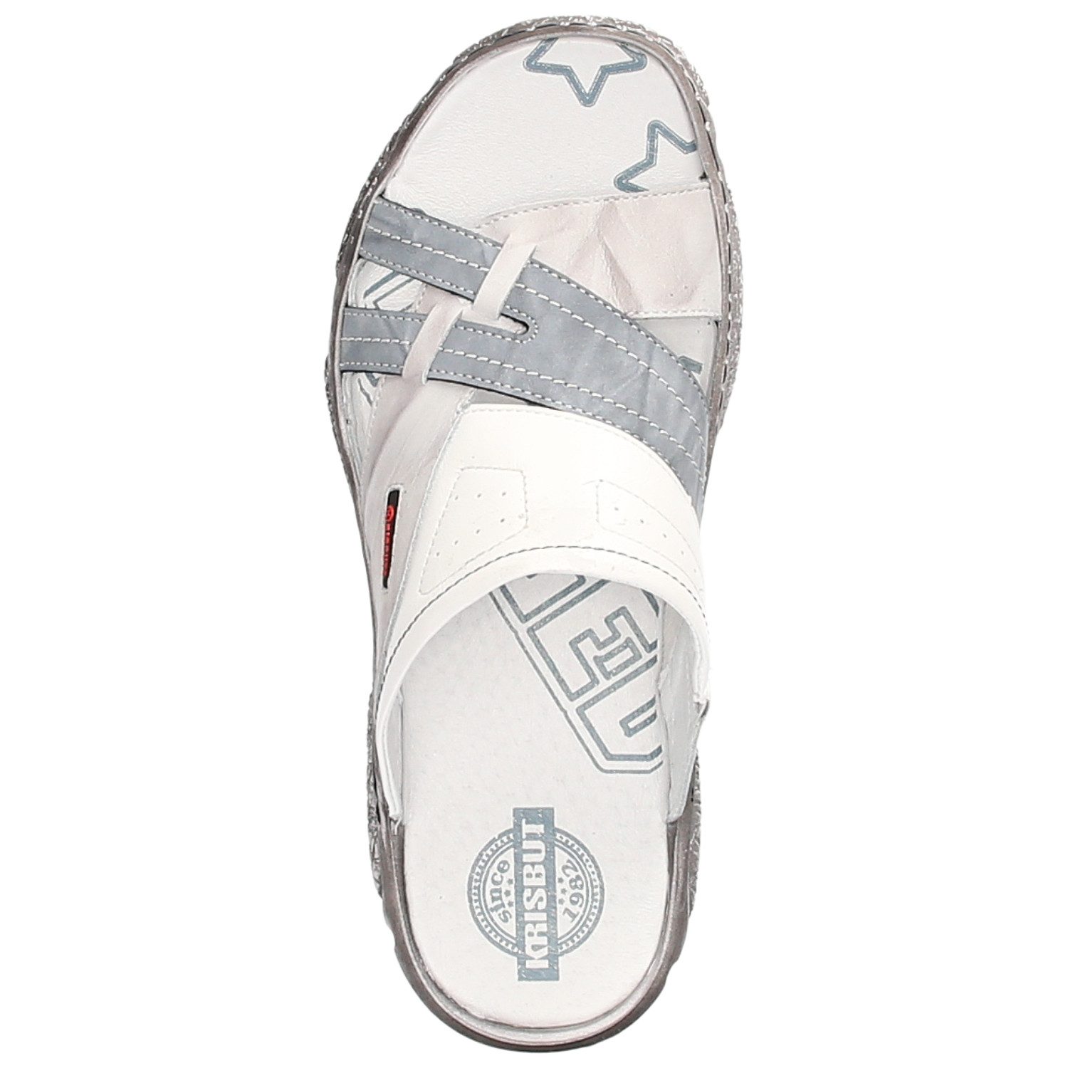 KRISBUT Krisbut 1203-7 Herren Glattleder weiss Pantolette