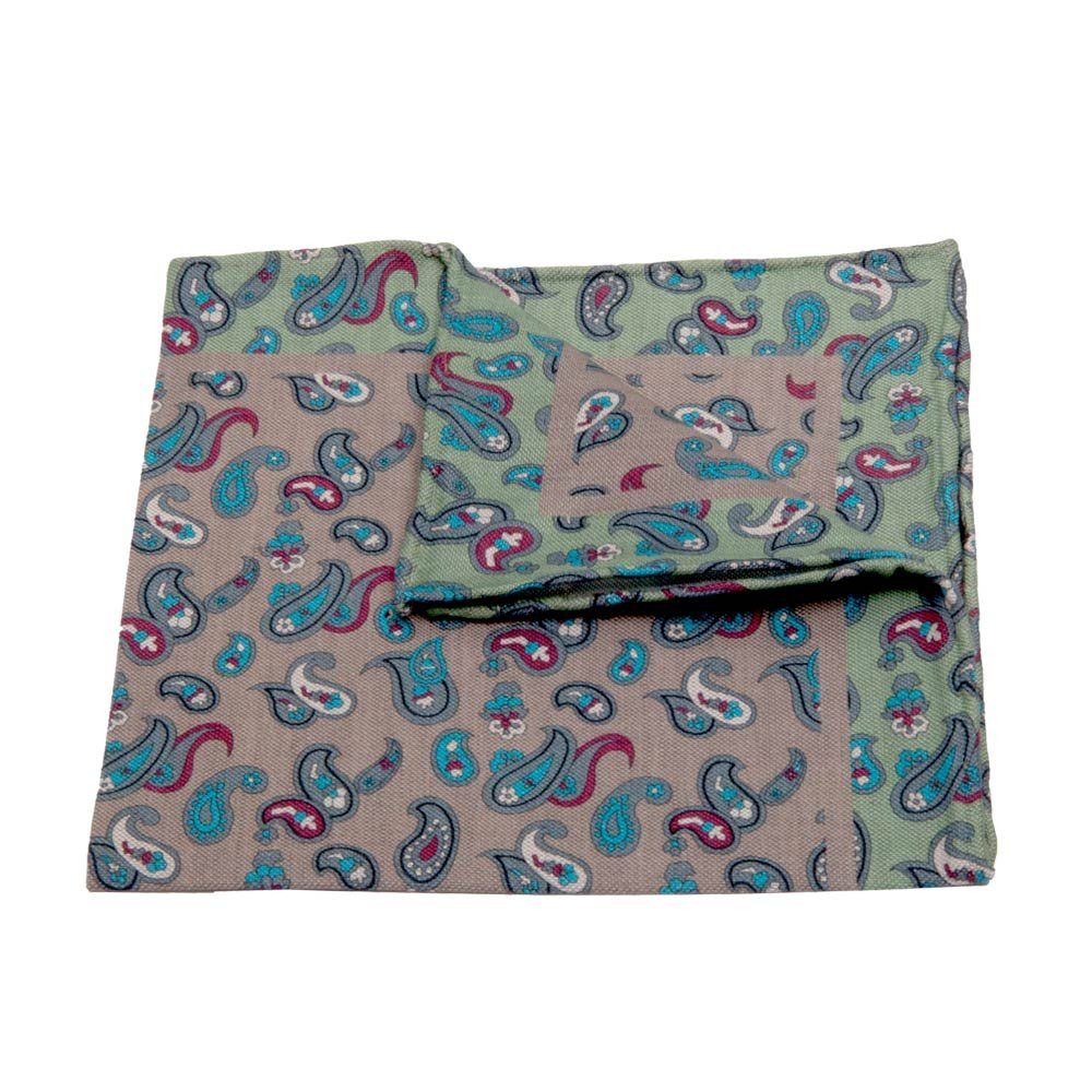 BGENTS Einstecktuch Handrolliertes Einstecktuch aus Baumwoll-/Leinen mit Paisley-Muster