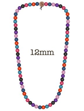WOOD FELLAS Halsband WOOD FELLAS Mode-Schmuck coole Holz-Kette Deluxe Pearl Necklace Hals-Schmuck Bunt