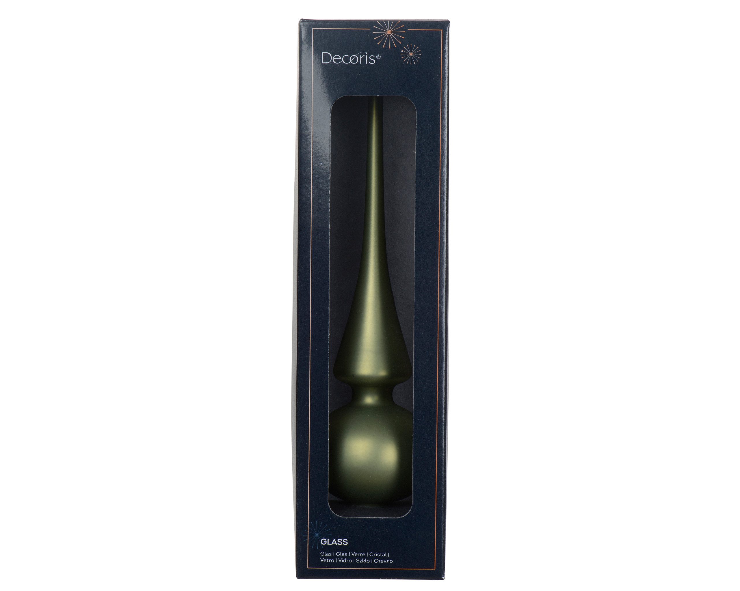 Kaemingk Christbaumspitze, Christbaumspitze Glas 26cm - Rosmarin matt