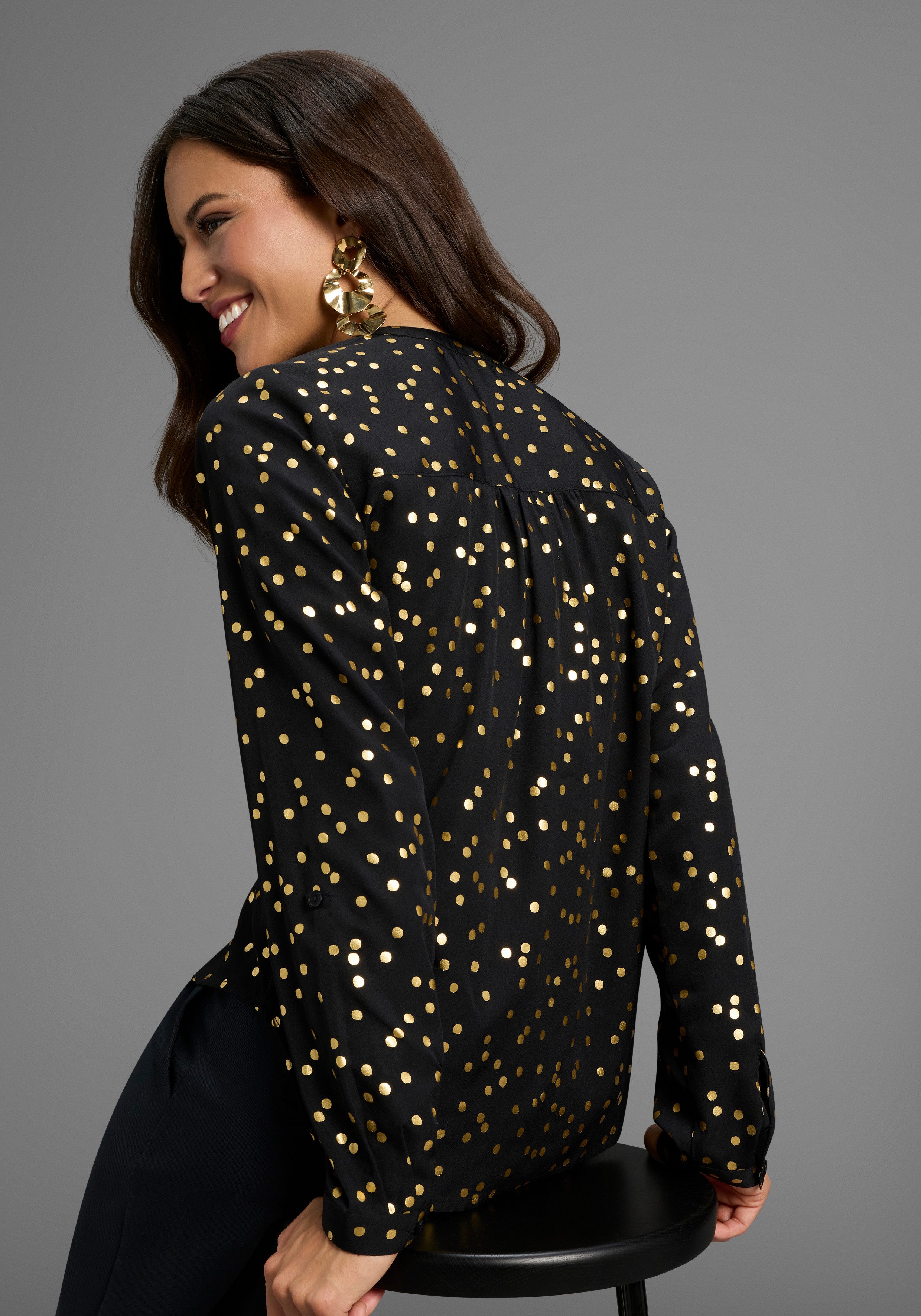 Laura Scott Langarmbluse mit Glitzerdruck