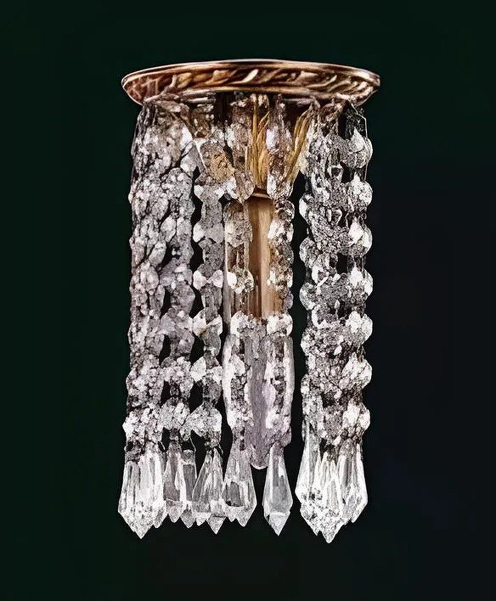 JVmoebel Wandleuchte Kristall Wandleuchte in Gold – Elegante Wandbeleuchtung, Keine Funktionen, Leuchtmittel wechselbar, Made in Europa